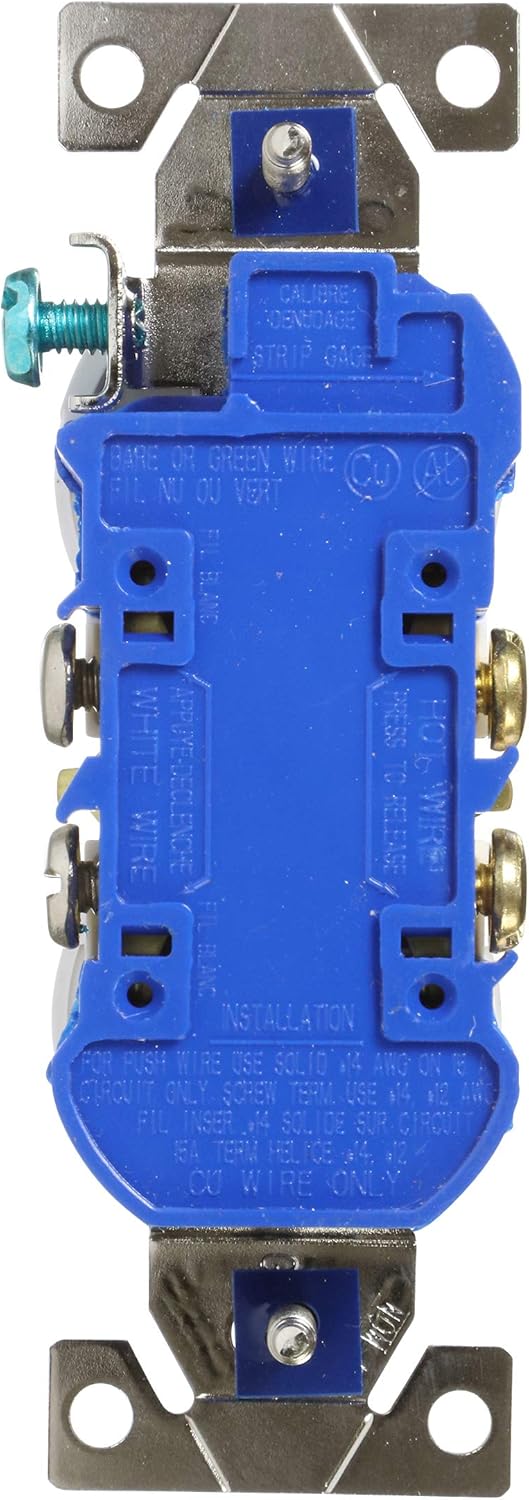 EATON Wiring TWR270w Receptáculo dúplex resistente a manipulaciones y a la intemperie, 15 amperios, 2 polos, 3 cables, 125 voltios, color blanco