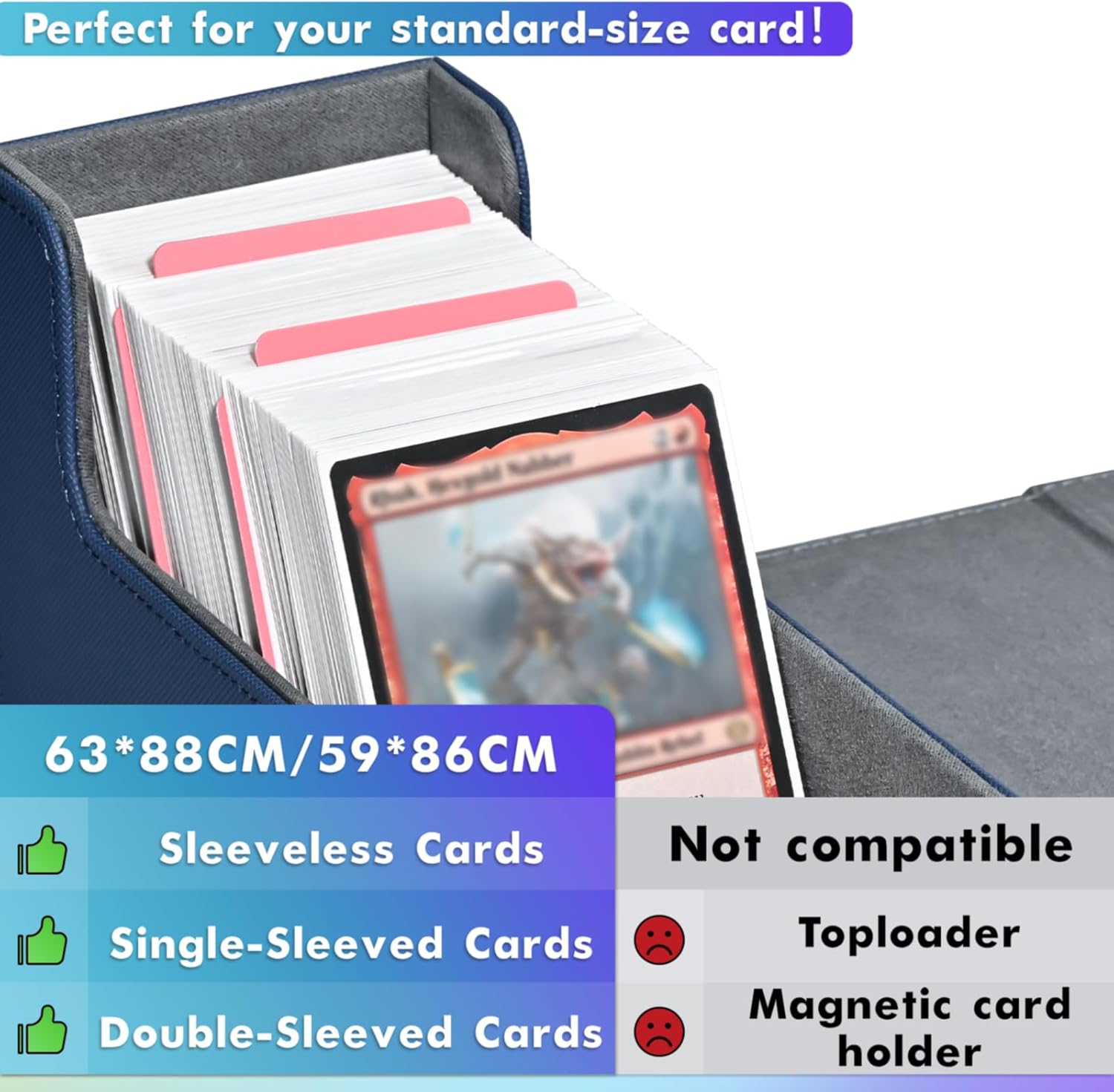 Caja de almacenamiento de tarjetas para tarjetas intercambiables, funda de cartas premium con capacidad para más de 600 tarjetas de una sola funda