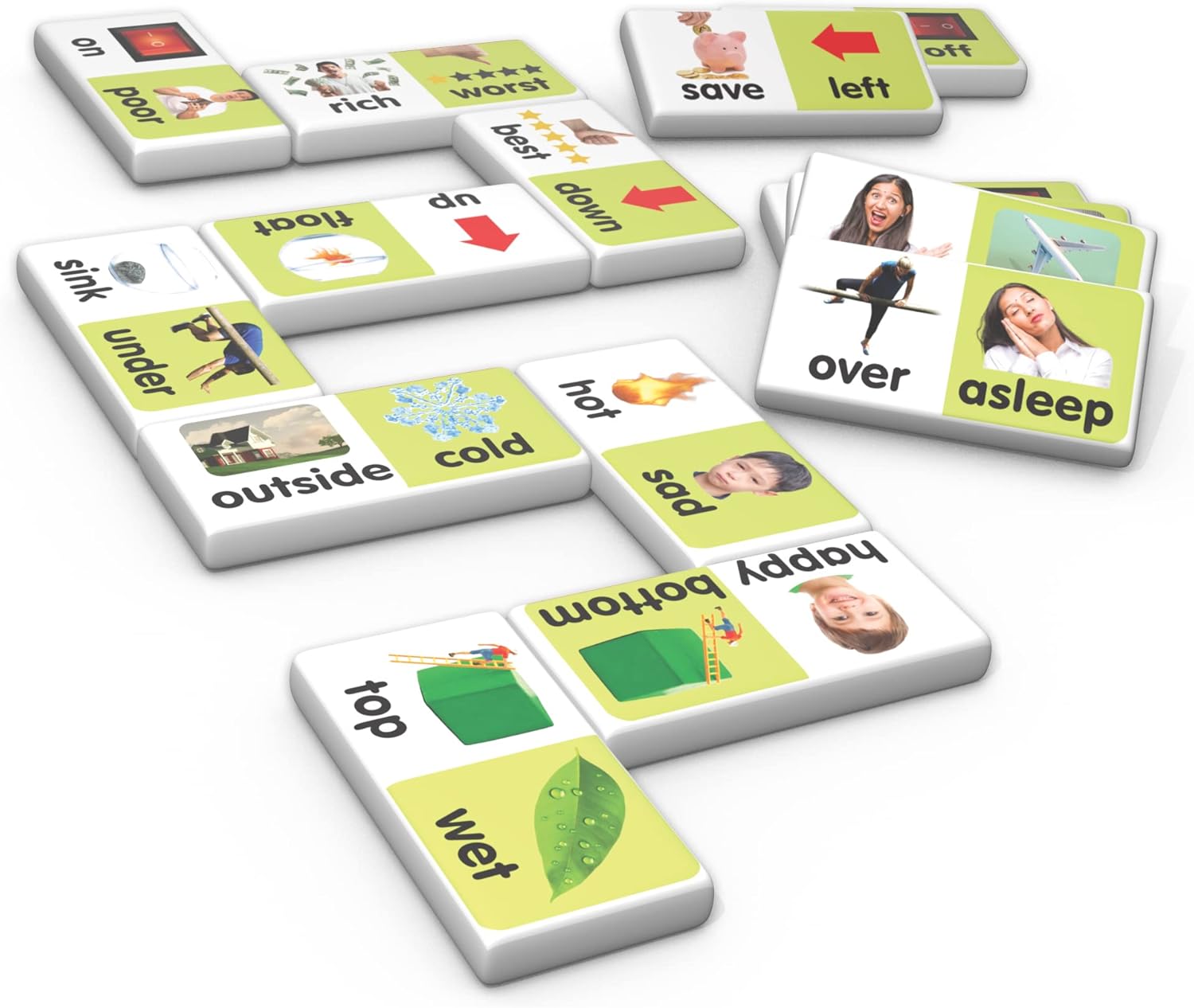 Junior Learning Antónimos Match & Learn Dominó, Multicolor