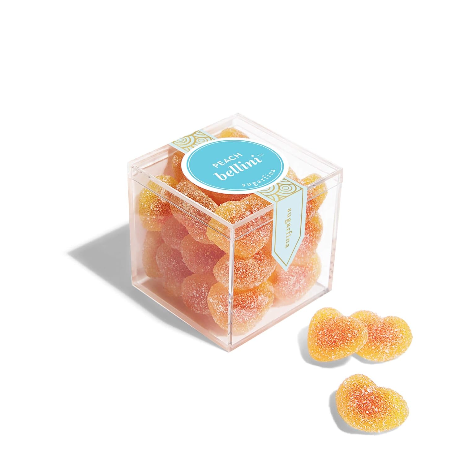 Sugarfina Peach Bellini – Gomitas pequeñas de caramelo en cubo, 3.6 onzas, 1 unidad