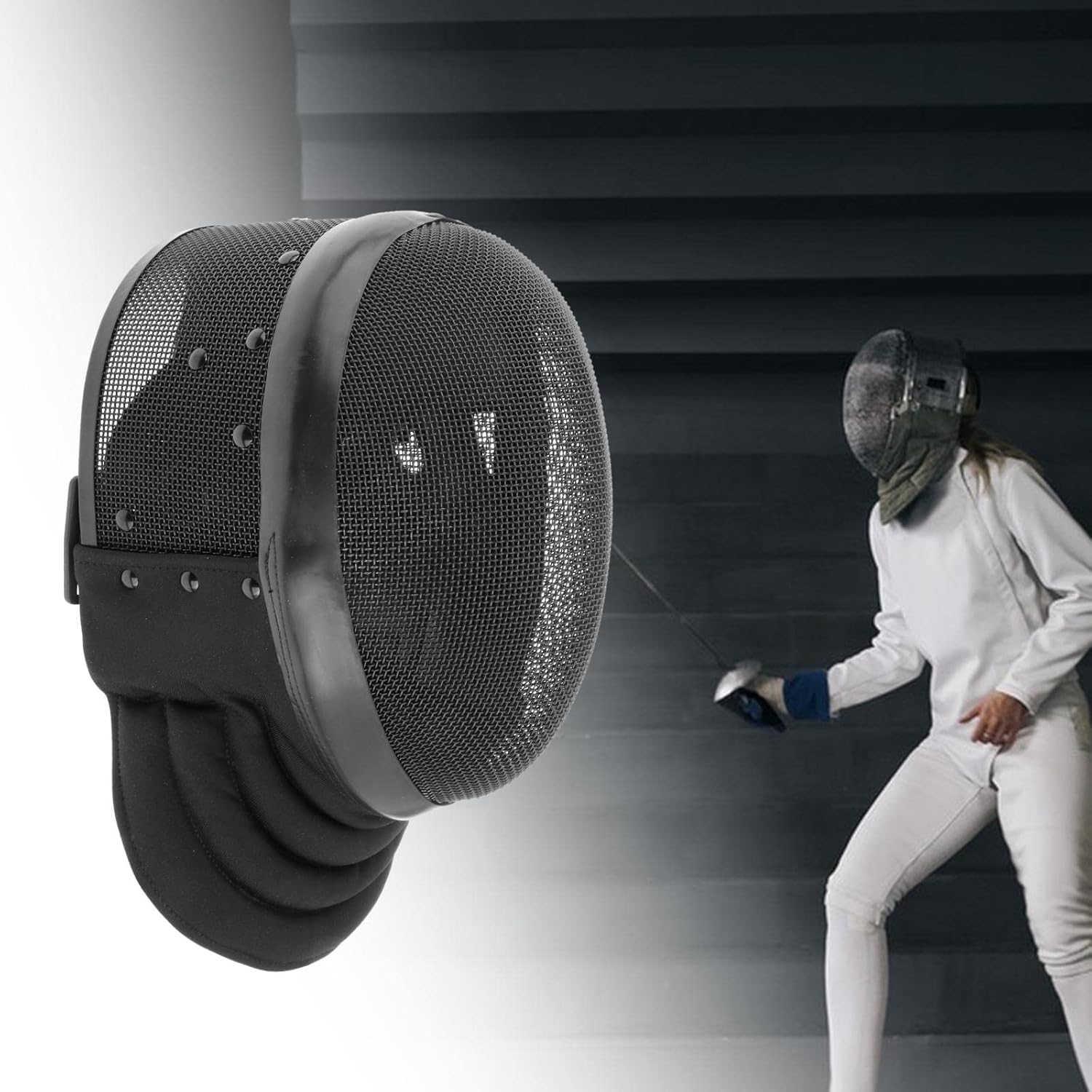 Generic Protección facial multifunción comodidad con equipo de espada portátil acolchado, casco de esgrima para competición de máscaras, suministros
