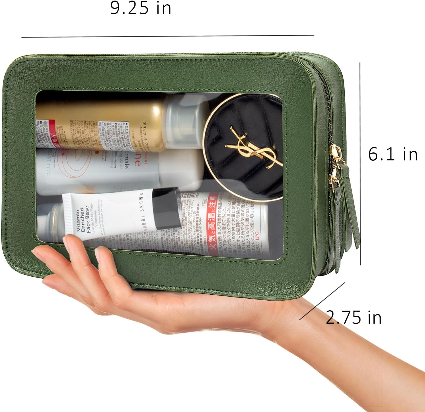 LETGO Bolsas de maquillaje transparentes, bolsa de aseo aprobada por la TSA con cremallera, organizador de maquillaje transparente para artículos