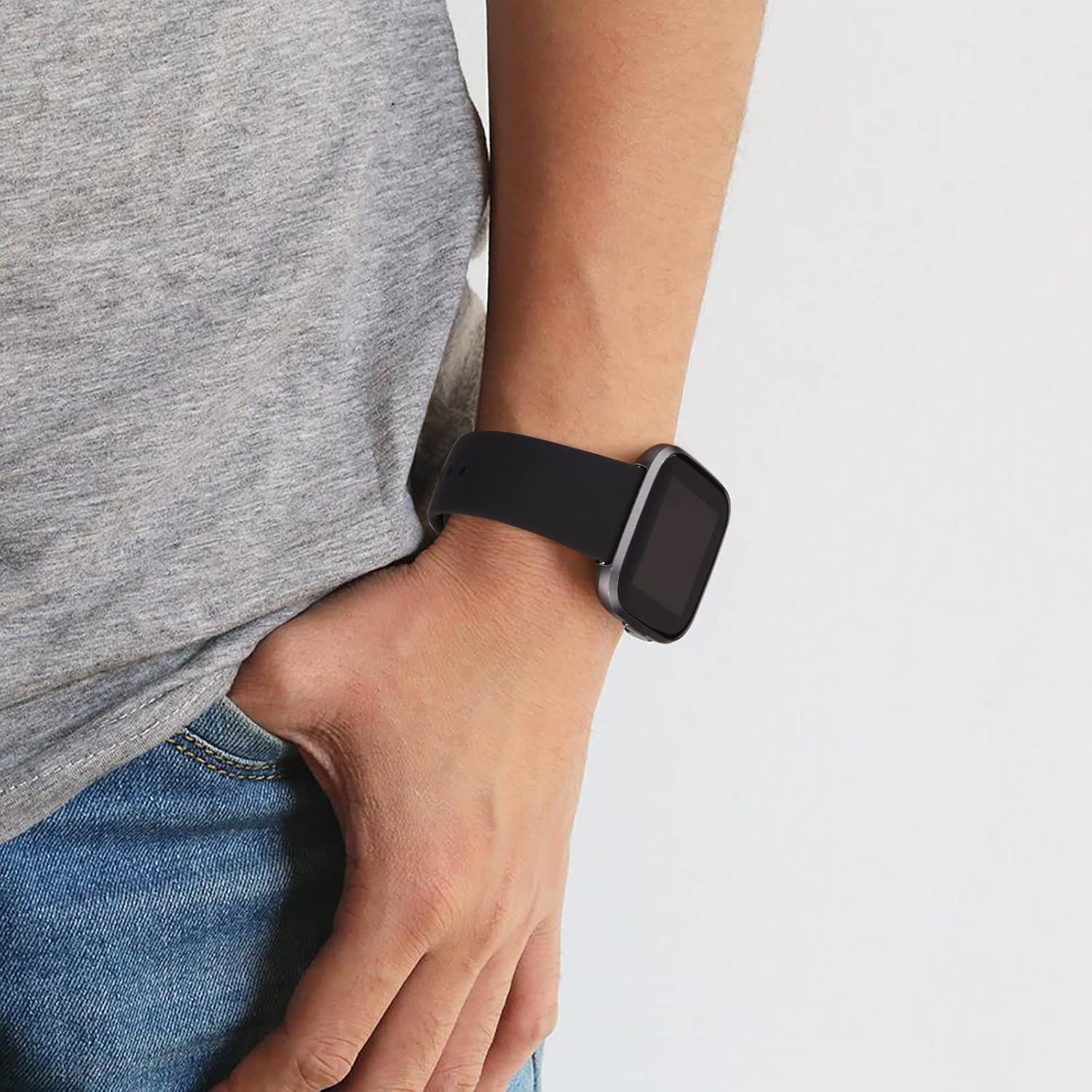 Vancle Correas de silicona compatibles con correas de reloj Fitbit Versa 2 para mujeres y hombres, correas de repuesto deportivas suaves y