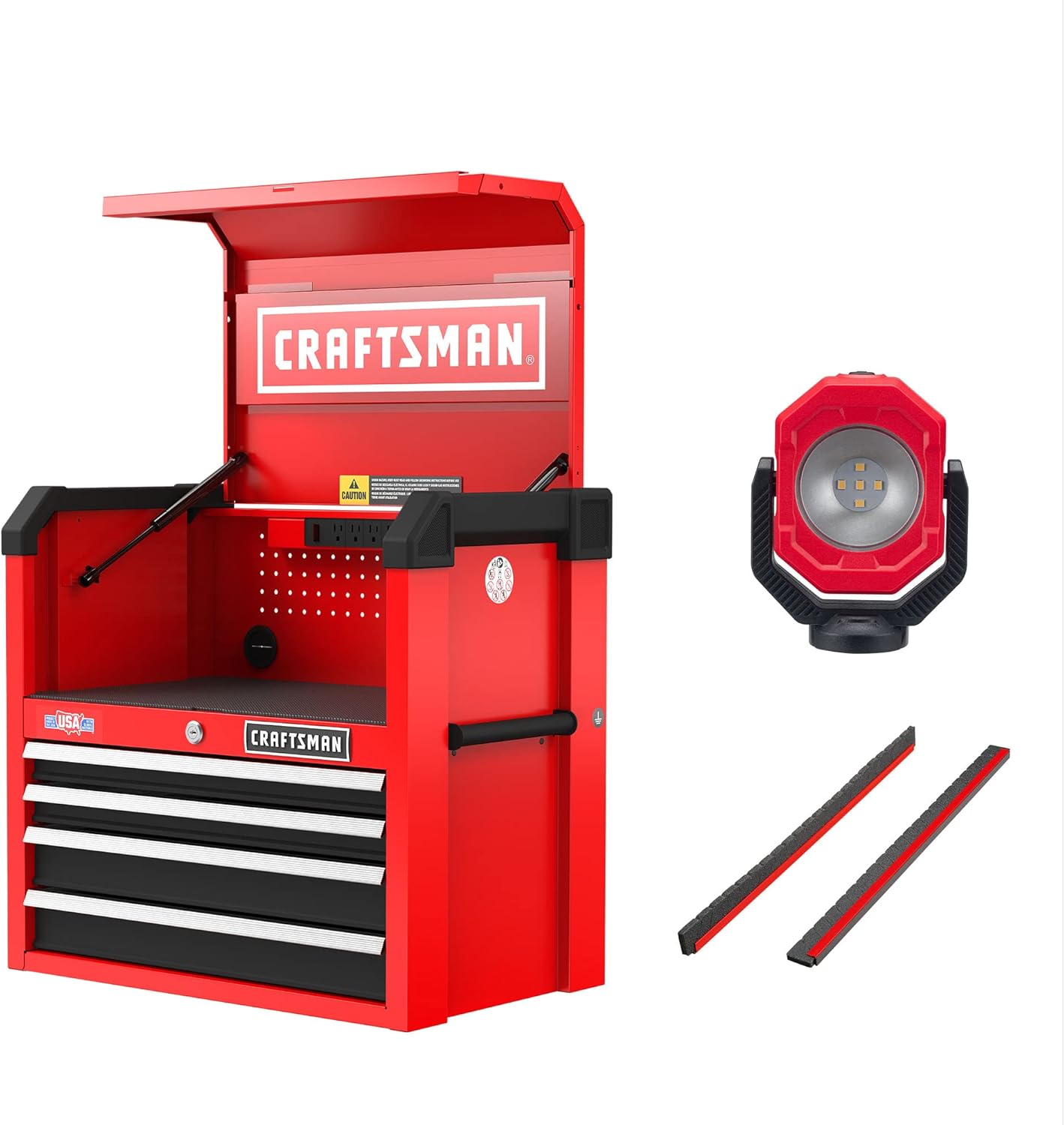 CRAFTSMAN S2000 – Cofre de 4 cajones de 26 pulgadas con luz y división (CMST32642RB)
