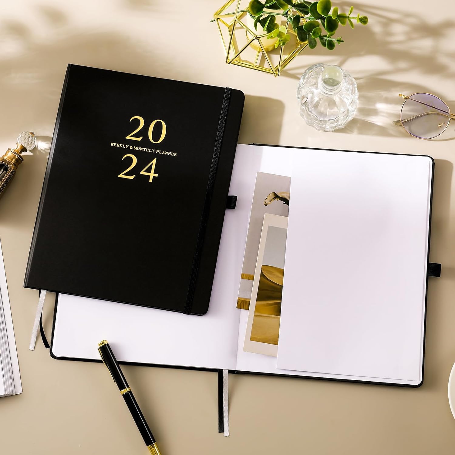 Agenda 2024, enero 2024 – diciembre 2024, 2024, planificador semanal y mensual con página de notas para cada semana, 8 x 10 pulgadas, tapa dura con