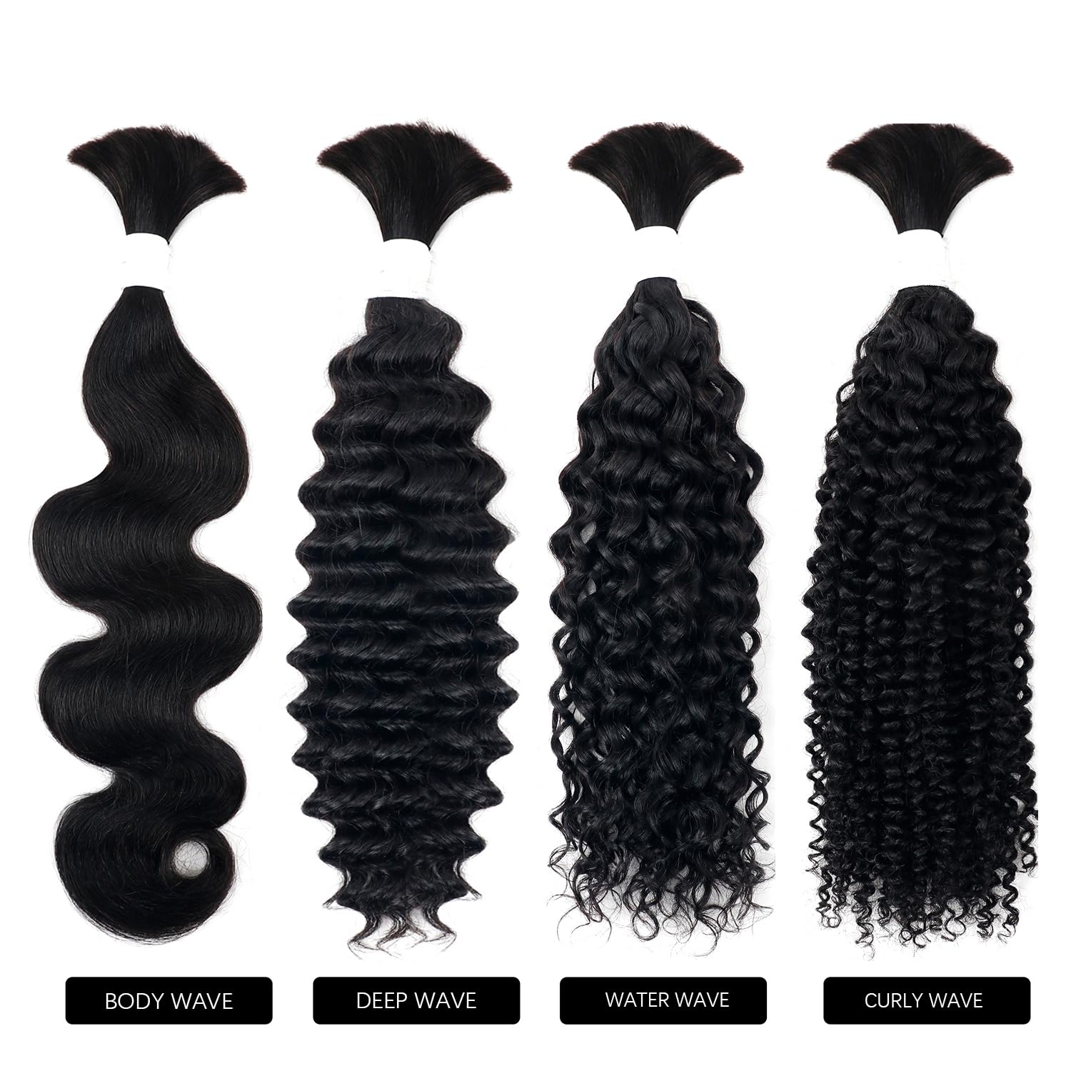 Cabello humano trenzado, 3.53 oz, un paquetepaquete de 24 pulgadas, cabello humano rizado negro natural para trenzar sin trama, 100% cabello humano