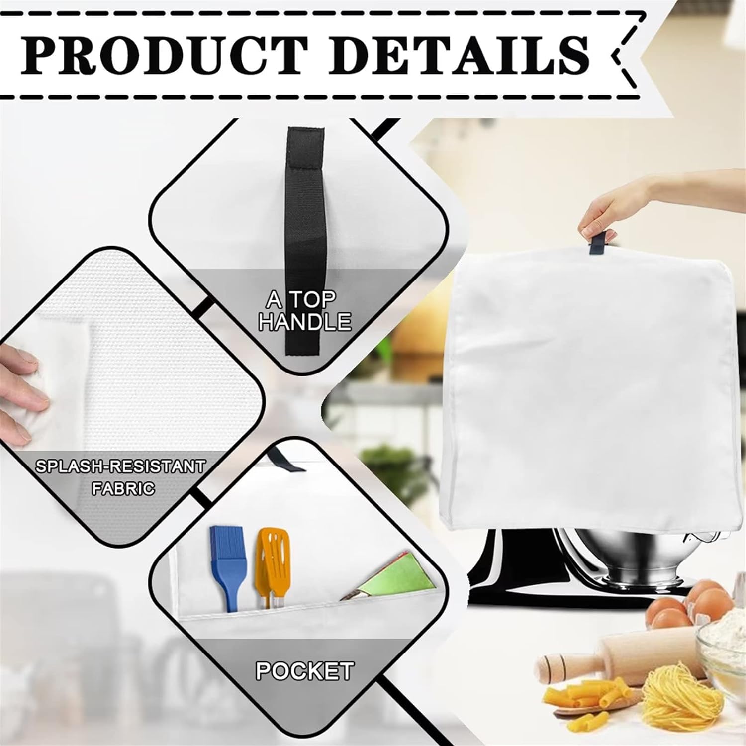 HUISEFOR Plum Blossom – Funda para batidora de pie compatible con mezclador de cocina de 6 a 8 cuartos de galón, fundas lavables a prueba de polvo