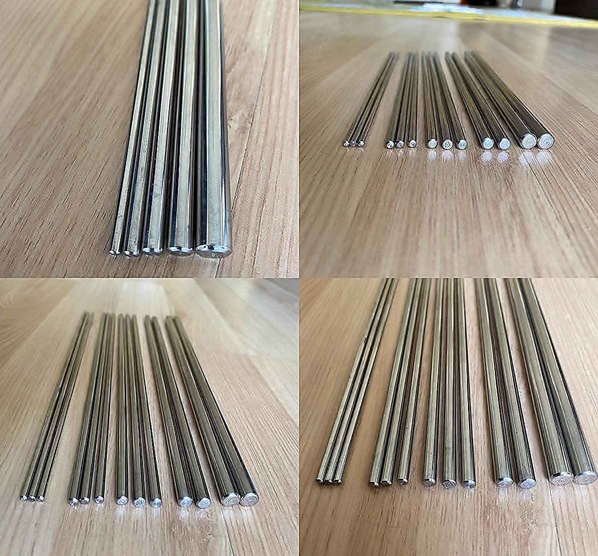 HAUZSDISAINS Varillas de acero inoxidable, 13 piezas de 9.85 pulgadas de longitud de diámetro de 0.12 a 0.31 pulgadas, varilla de metal para eje