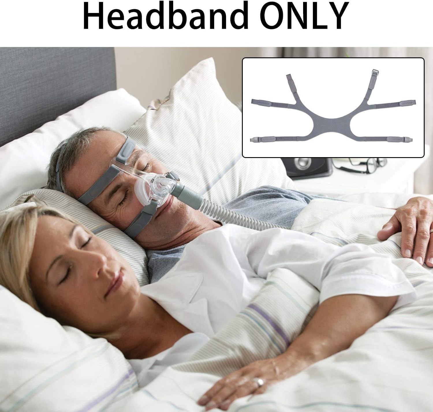 F&P Eson 2 – Máscara nasal para la cabeza, correas de repuesto para F&P Simplus CPAP de cara completa, casco Eson CPAP