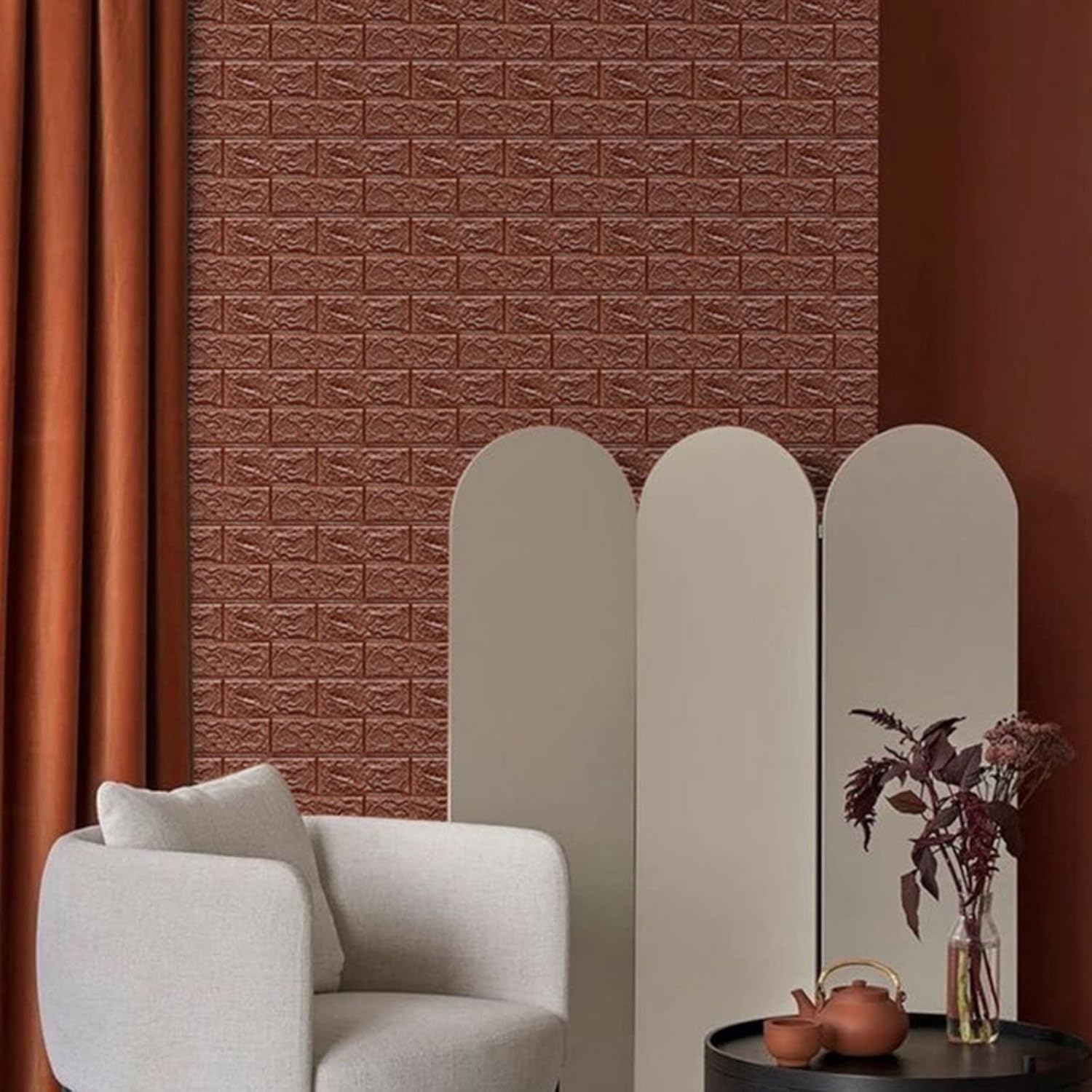 Papel tapiz autoadhesivo 3D de ladrillo 3D, anticolisión, paneles de pared 3D para despegar y pegar, aspecto de madera envejecida, papel tapiz para