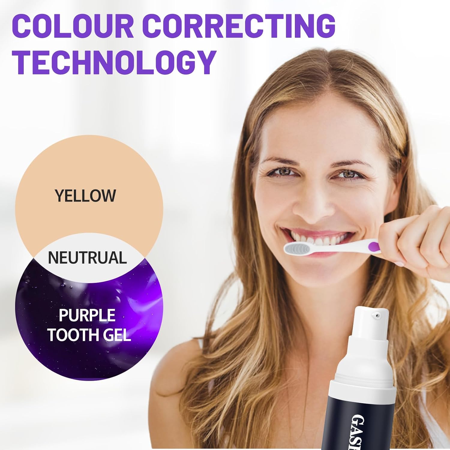 Pasta de dientes morada, Blanqueamiento de dientes púrpura, Eliminación de manchas de dientes, Retiro de Blanqueamiento de Dientes, Potenciador de
