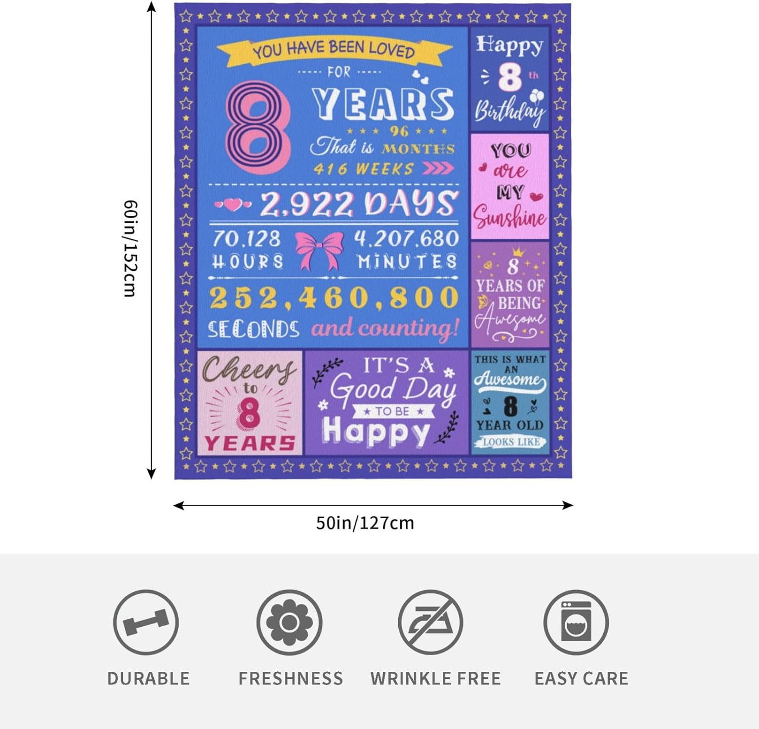 Paihvcn Regalo de cumpleaños para niña de 8 años, decoraciones de cumpleaños 8 para niñas, regalos de cumpleaños para niñas de 8 años, regalo de