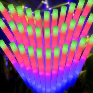 SEEROOTOYS 42 varillas brillantes de espuma, palos de espuma LED para el día de San Valentín, suministros de fiesta que brillan en la oscuridad, 3 SEEROOTOYS 42 varillas brillantes de espuma, palos de espuma LED para el día de San Valentín, suministros de fiesta que brillan en la oscuridad, 3