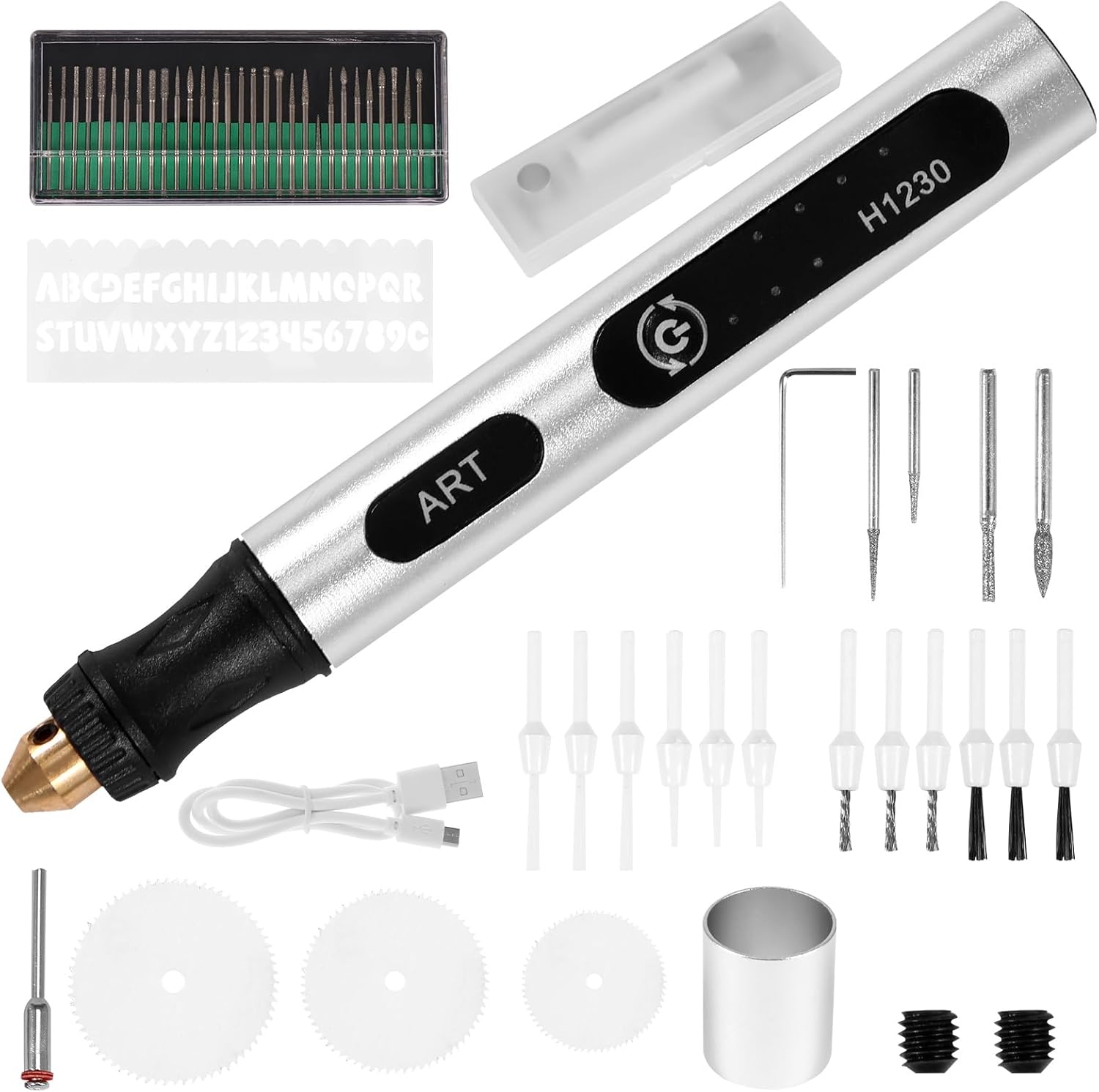Herramienta giratoria inalámbrica, mini herramienta giratoria inalámbrica con 3 velocidades y batería de 300 mAh, amoladora eléctrica de velocidad