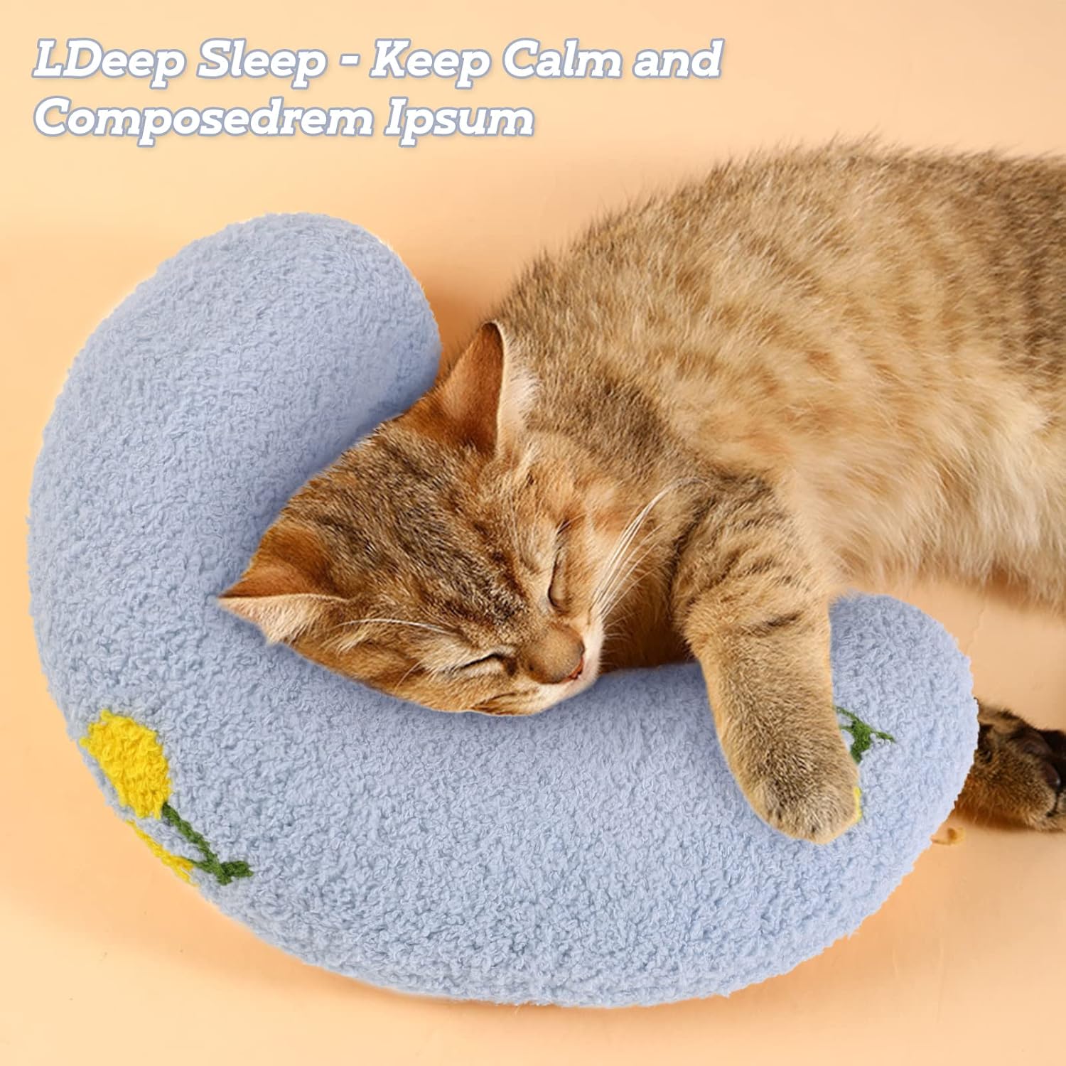 T’CHAQUE Almohadas suaves para cama de perro, compañero ideal para dormir para perros y gatos pequeños, almohada para el cuello de las mascotas para
