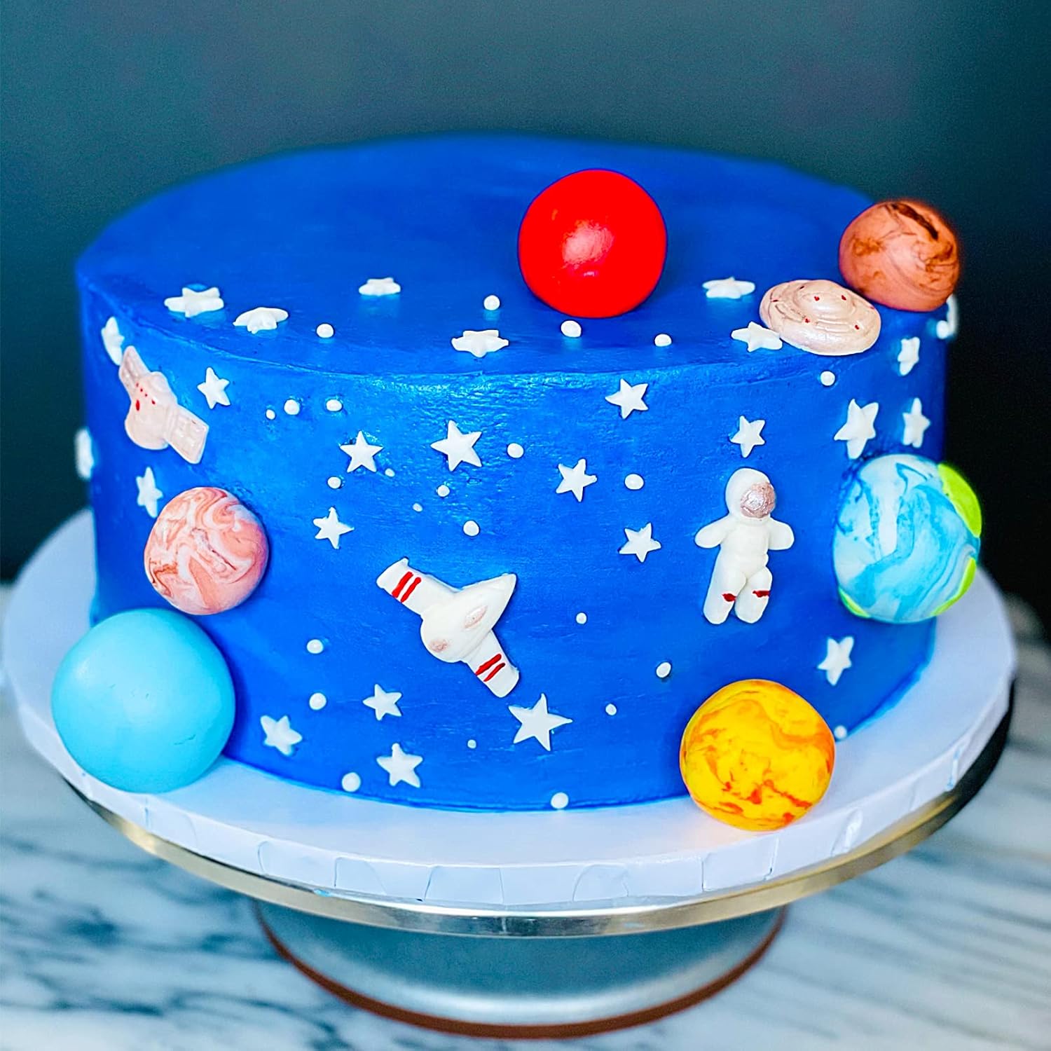 Molde de chocolate de astronauta, molde de silicona para fondant de nave espacial (paquete de 2), molde robótico para avión para decoración de