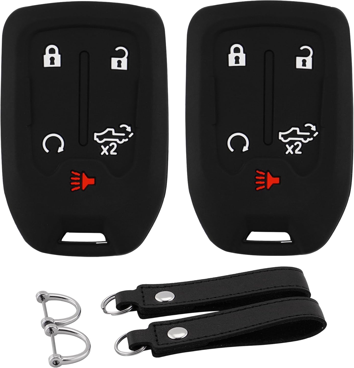 Funda de silicona para llavero compatible con Chevy GMC 5 botones 2023 2022-2019 Chevrolet Silverado Tahoe Suburban GMC Sierra Acadia Terrain