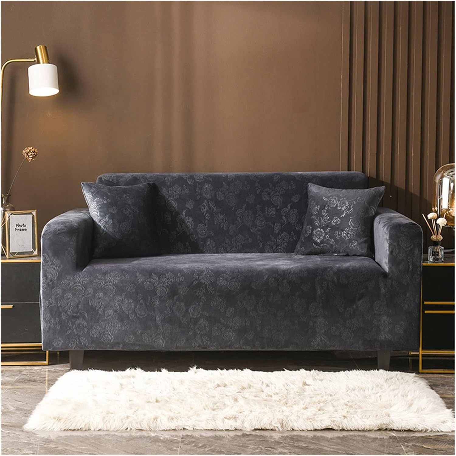 Funda de sofá de tela de terciopelo elástica para sala de estar, funda de sofá, funda de sofá, sillón y toalla de sofá, juego de sofá de 1 pieza
