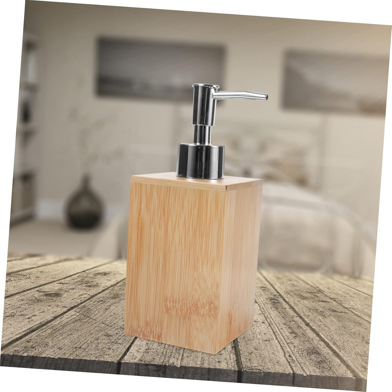 Zerodeko Dispensador de jabón de madera 2pcs Bomba de llenado de botellas de mano Fregadero de bambú Botellas de bomba de bambú