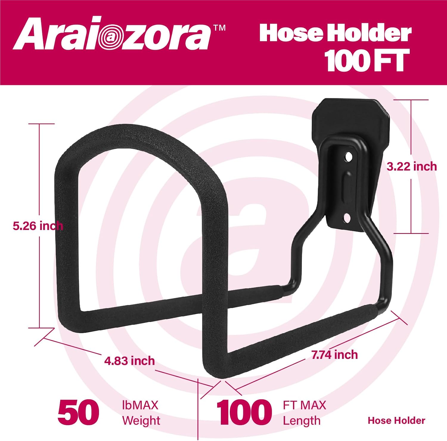 Soporte de manguera para montaje en pared, percha resistente, carretes de manguera de agua para exteriores, almacenamiento para manguera de jardín
