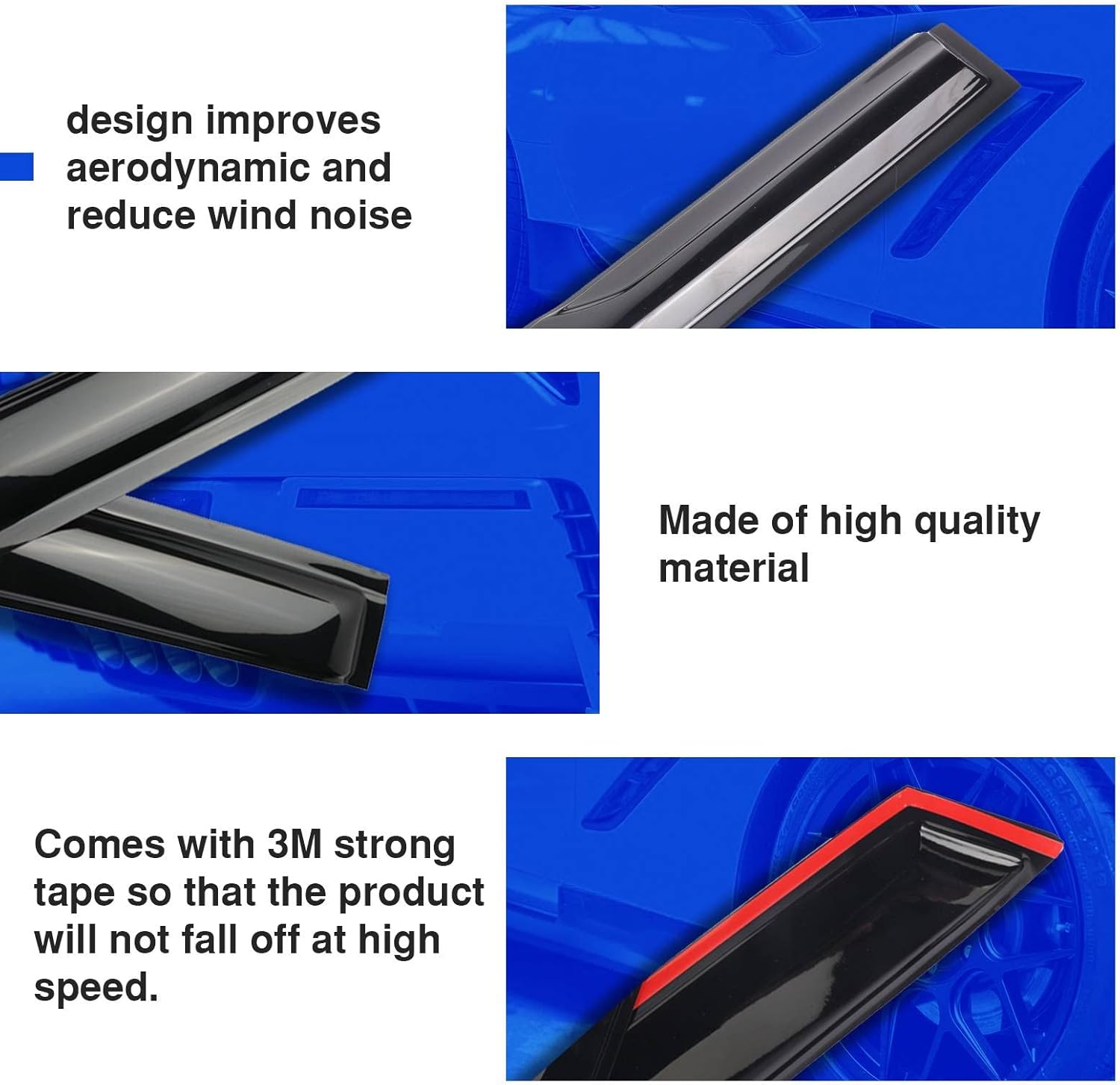 DOLKSN Deflectores con cinta adhesiva para ventana, protectores de lluvia, para ventana, ajuste Rogue 2014-2020, accesorios para camiones de humo