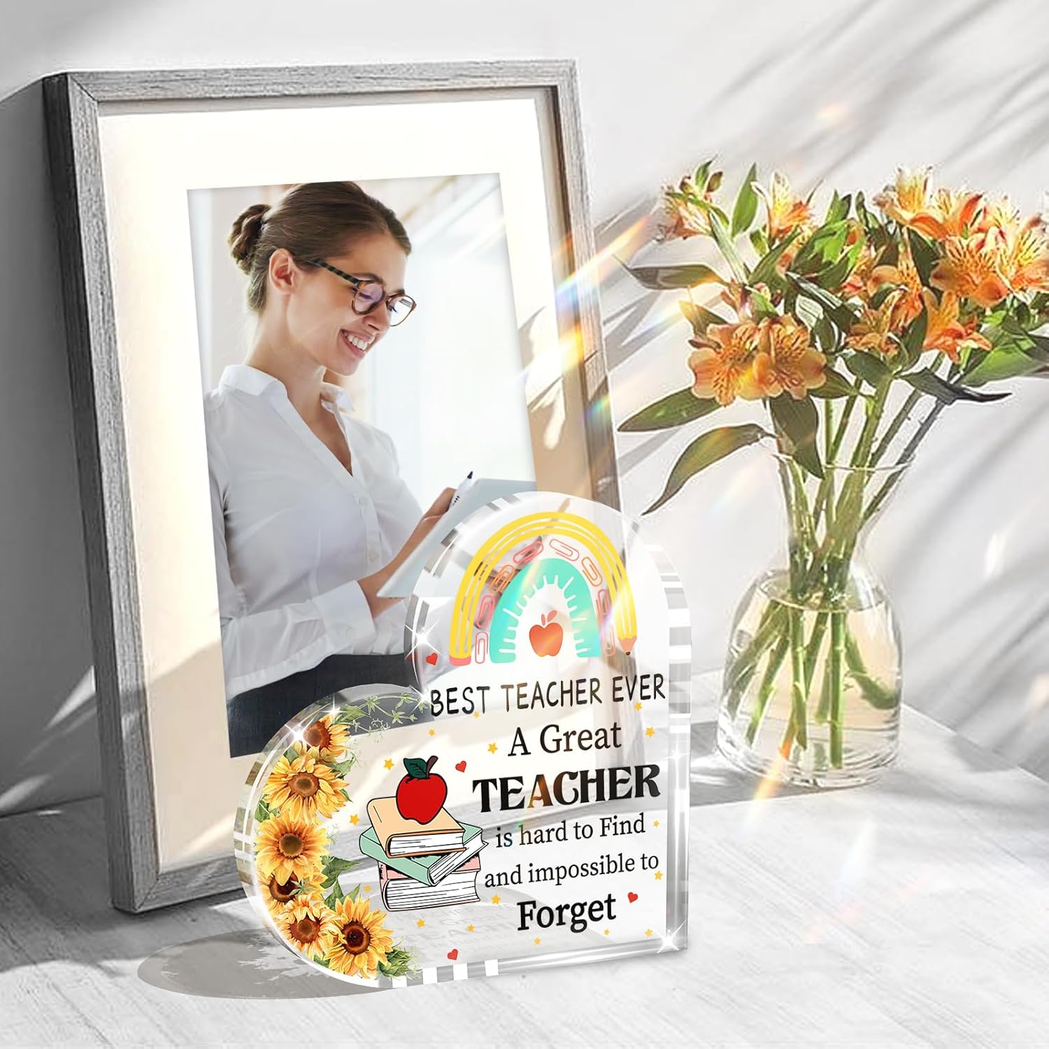Petitian Ideas de regalo para mujeres, regalos acrílicos de corazón transparente, recuerdo de pisapapeles para el día de la madre, cumpleaños,