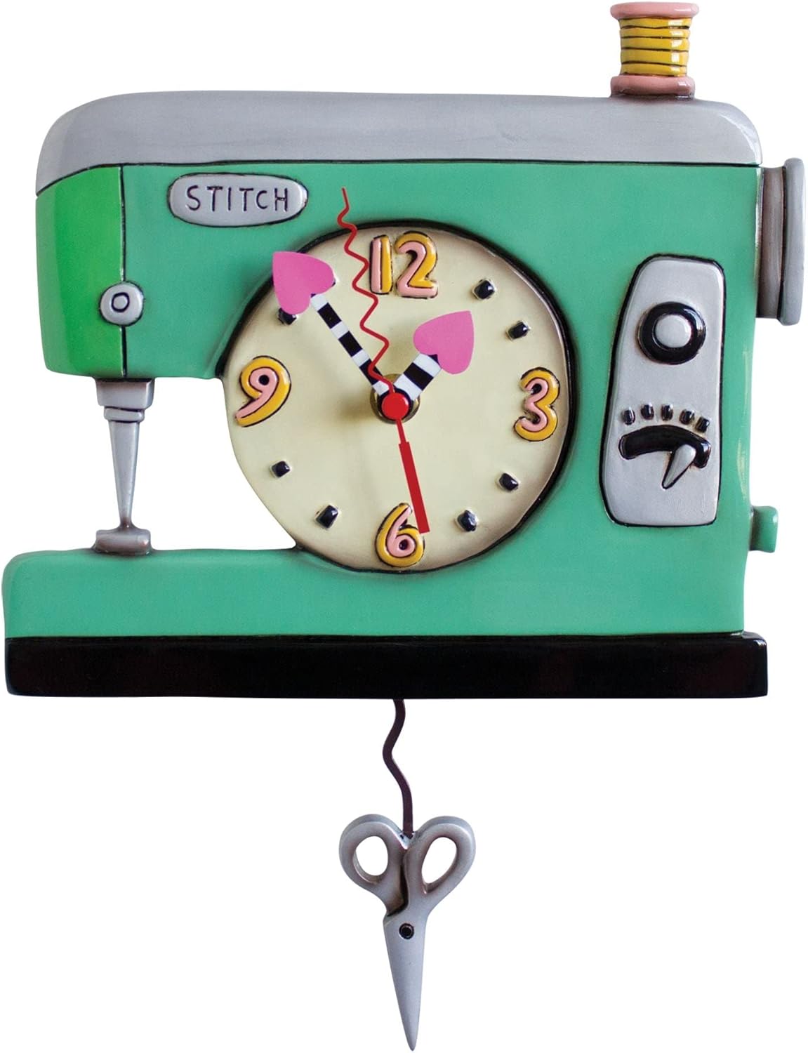 Allen Designs P1312 – Reloj de pared con péndulo de puntada de 8.5″