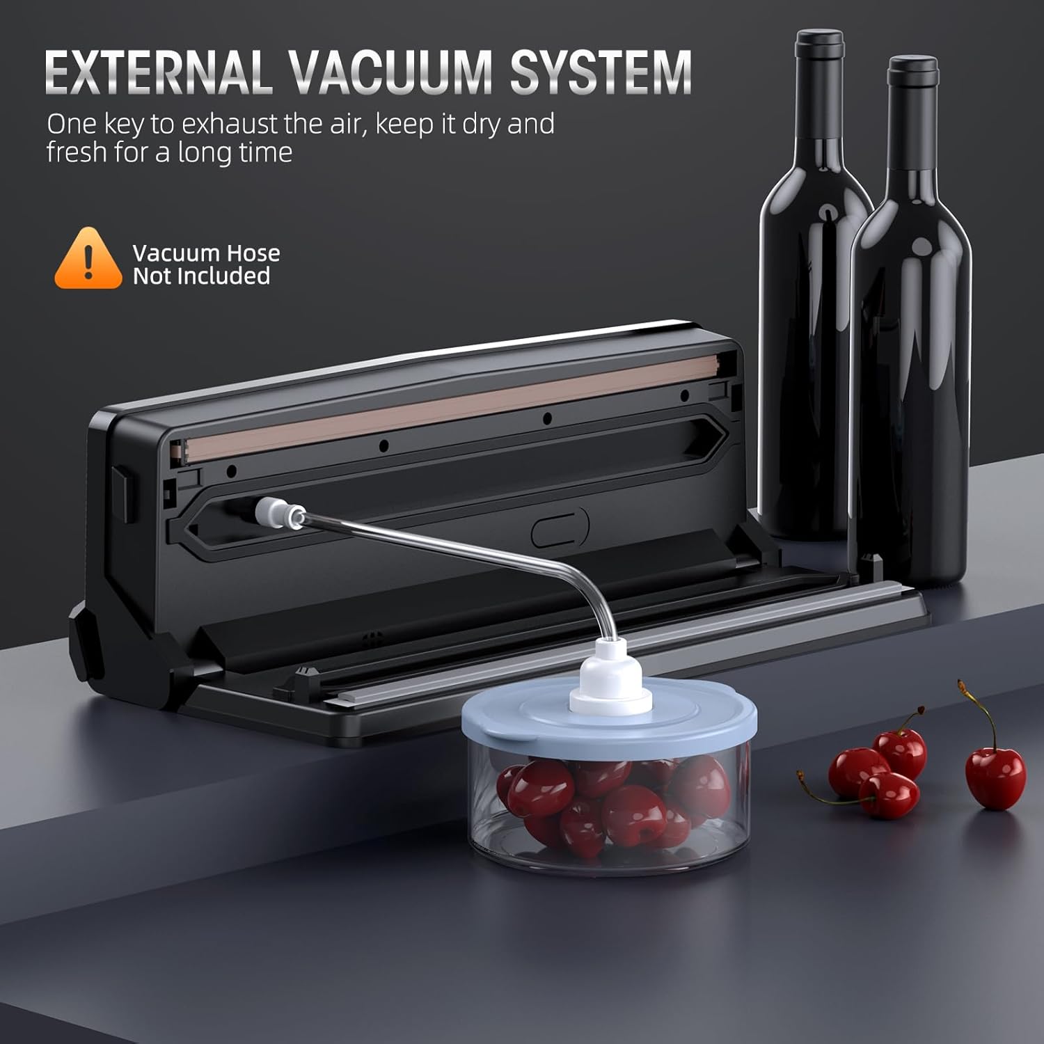 Máquina selladora al vacío – Máquina selladora al vacío de alimentos 8 en 1 con cortador integrado, sistema automático de sellado de aire, indicador