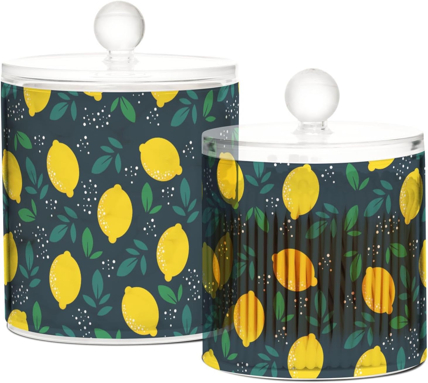 Lemons Jars with Lids Bathroom Canisters Decorative Jars Laundry Pods Container Cotton Swab Dispenser for Dorm Room Essentials for College Students