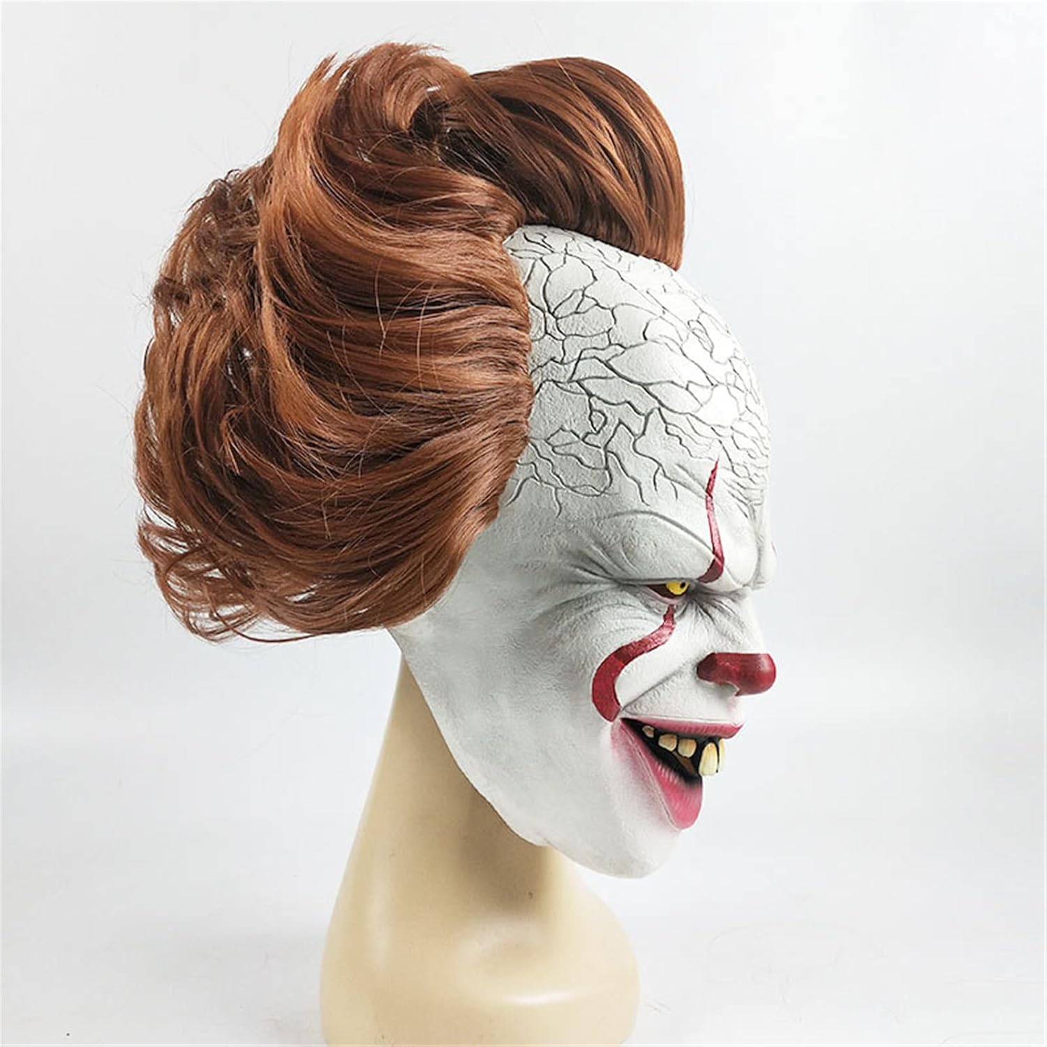 Máscara de payaso de Halloween con LED, máscara de payaso de terror de terror para Halloween, payaso informático, disfraz de cosplay