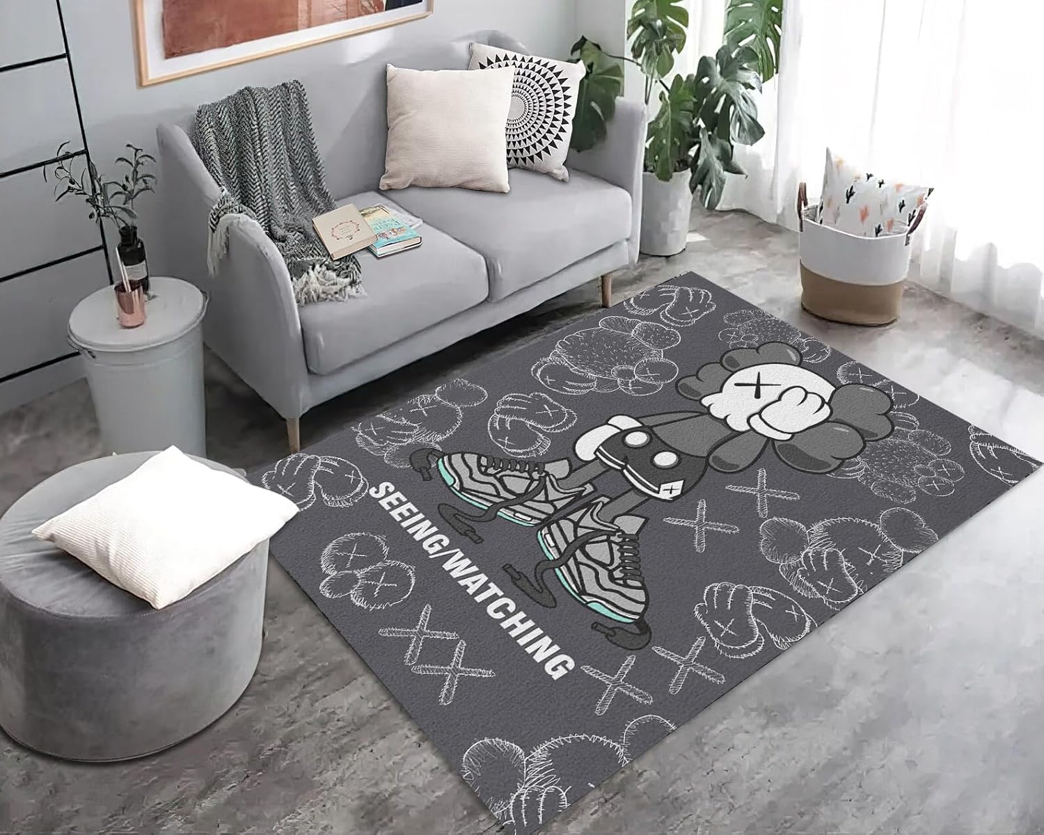 Hypebeast – Alfombra moderna de arte abstracto pop con graffiti, decoración artística para sala de estar, dormitorio, sala de juegos,