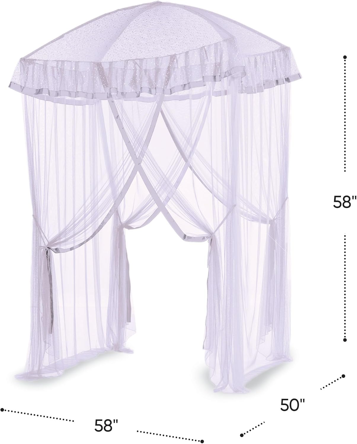 Dosel de cama con luces brillantes, Blanco