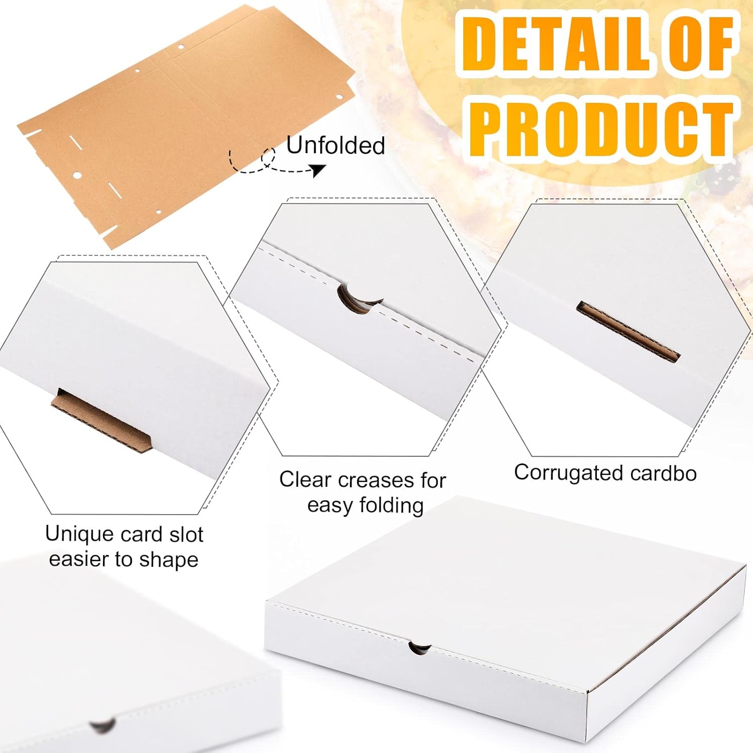 PerKoop 100 cajas de pizza de 10 x 10 pulgadas, caja de pizza vacía a granel, caja cuadrada de cartón para pizza, caja de pizza reutilizable,