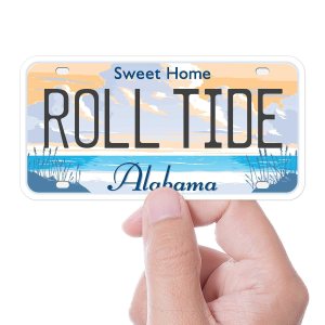 Roll Tide Alabama License Plate Sticker, Bama Bumper Sticker for Car, Crimson Tide Football Decal for Hydroflask & Laptop, Tuscaloosa AL Gift Roll Tide Alabama License Plate Sticker, Bama Bumper Sticker for Car, Crimson Tide Football Decal for Hydroflask & Laptop, Tuscaloosa AL Gift