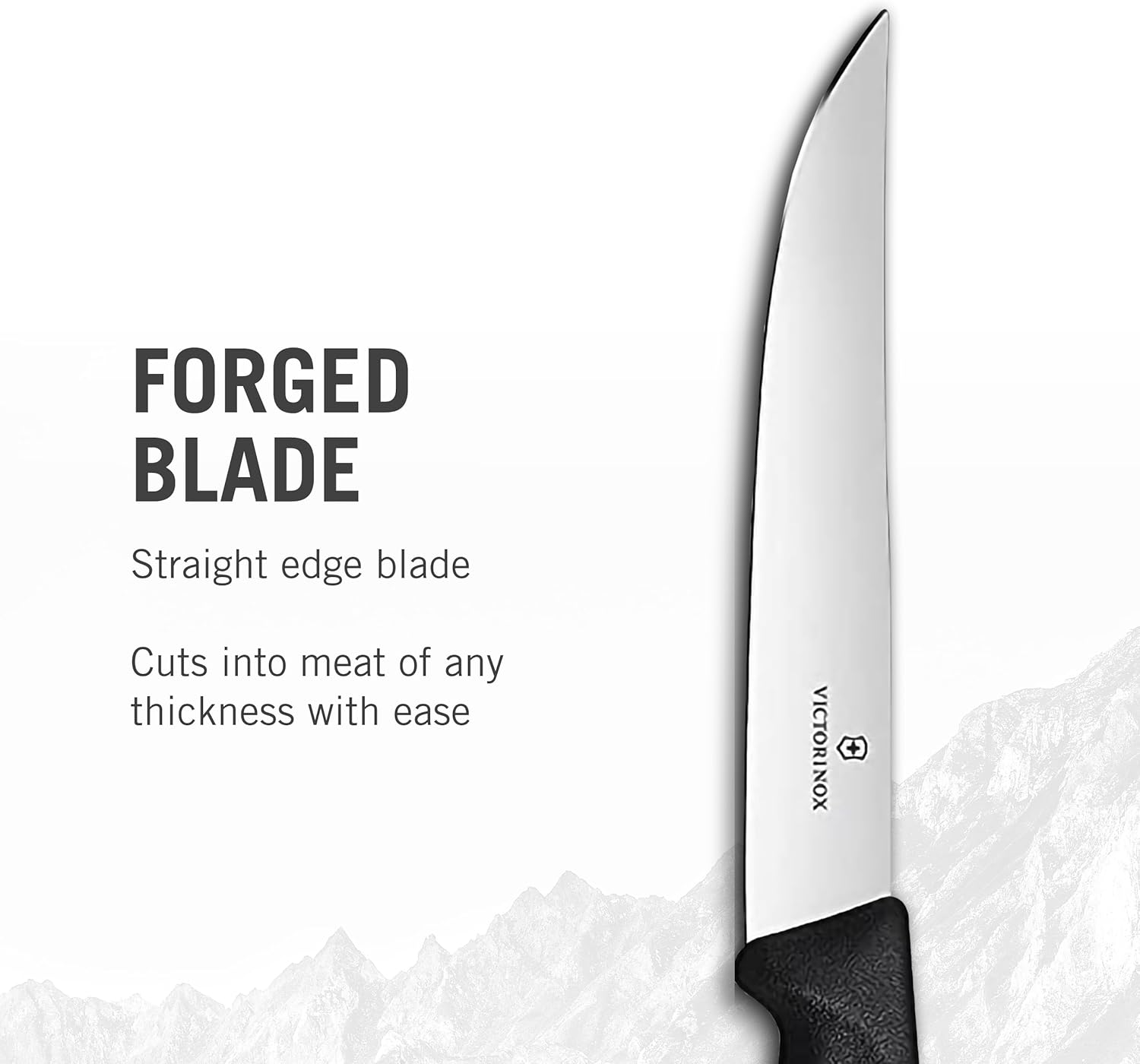 Victorinox Swiss Classic – Cuchillos de cocina para utensilios de cocina, ergonómicos, cuchillos de carne de acero inoxidable, asas negras, borde
