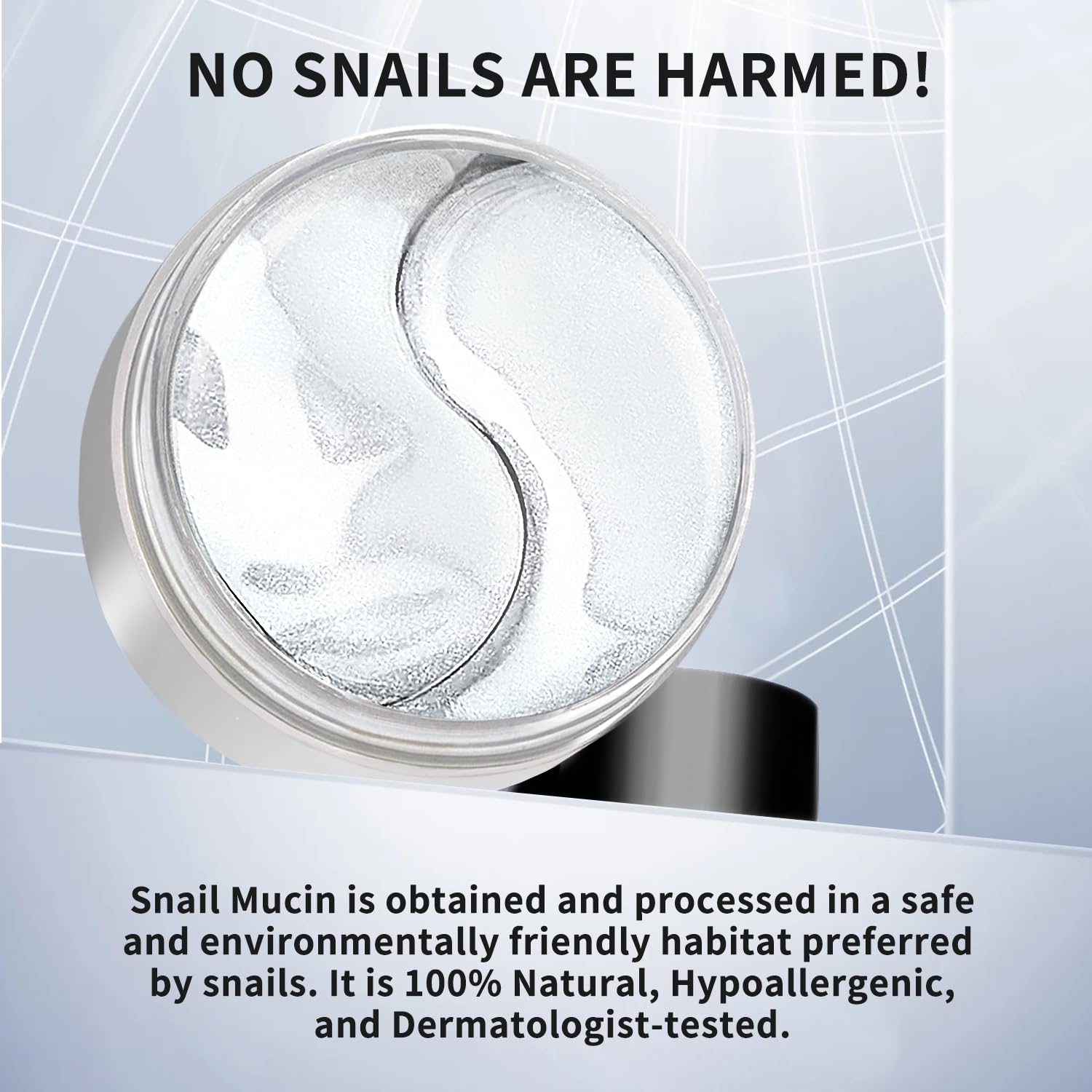 Hicream Advanced Snail Hydrogel Eye Patch 60 parches, máscara de suero de gel, tratamiento debajo de los ojos, forro fino, ojos hinchados,