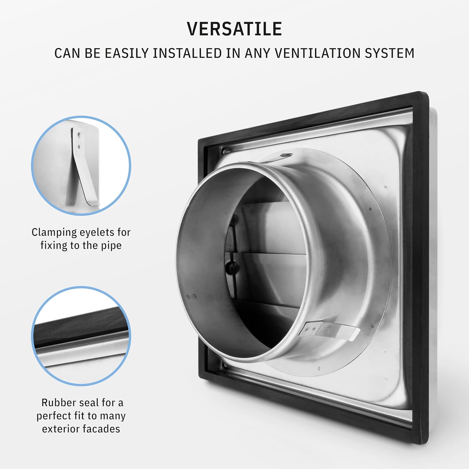 Rejilla de ventilación para sistema de secado, para exterior, de acero inoxidable, para campana de ventilación de pared, secador de ventilación de