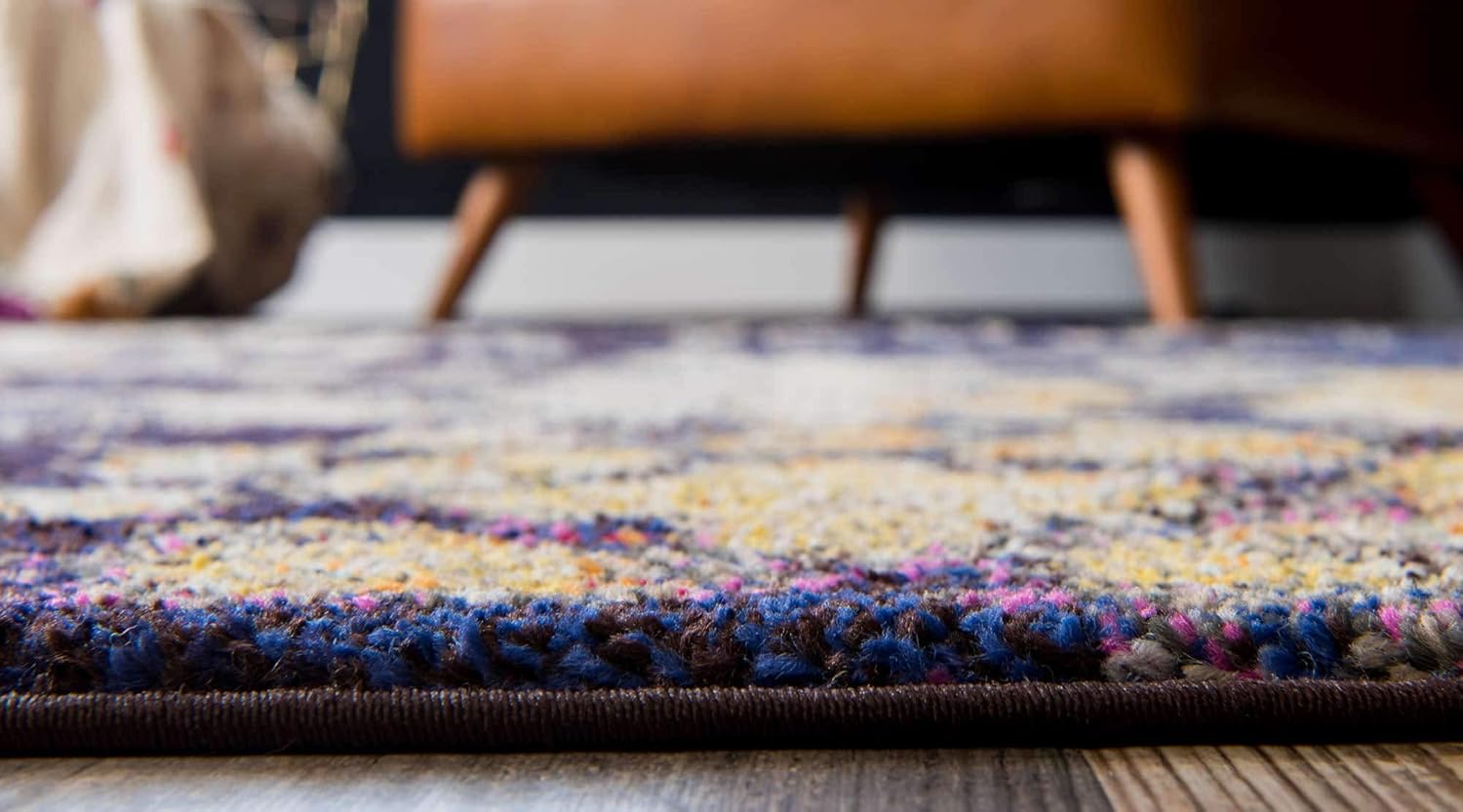 Unique Loom Vita Collection – Alfombra tradicional saturada con medallones florales saturados y teñidos, 8 x 10 pies, azul marinomarfil