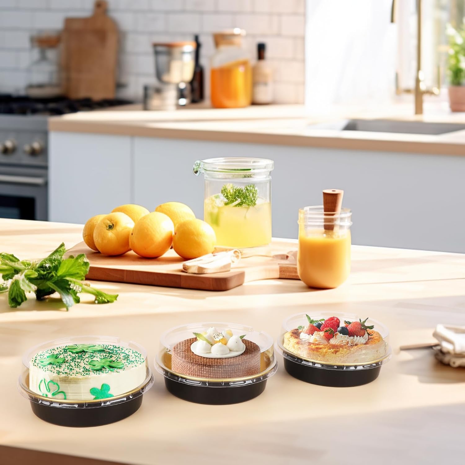 Beasea Ramequines desechables de crema brulee con tapas, paquete de 120 latas de 4 pulgadas y 8 onzas, mini latas para tartas de papel de aluminio