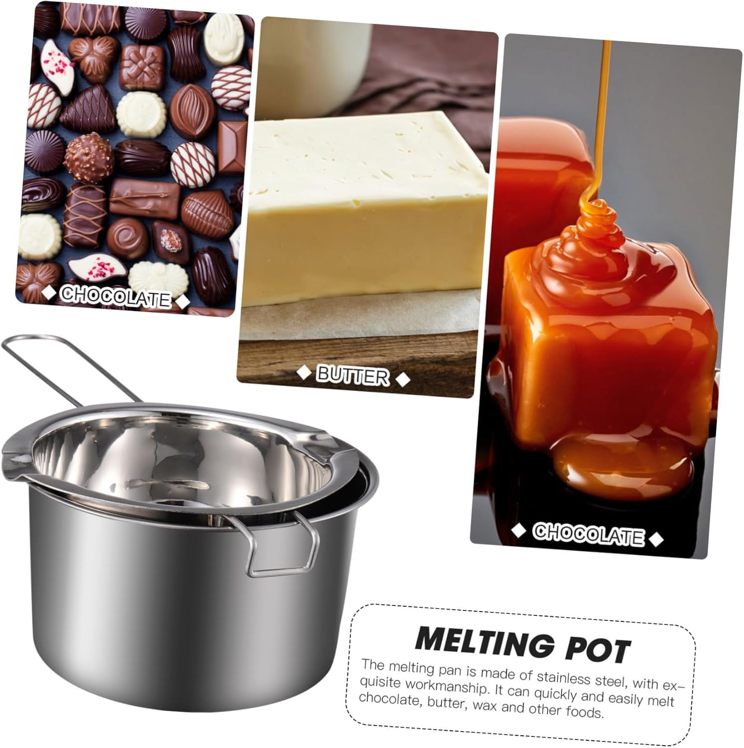 ABOOFAN 3 juegos de velas de mesa de olla de fusión, caldera de leche, molde de para resina, calderas dobles para estufa, caldera doble, olla de