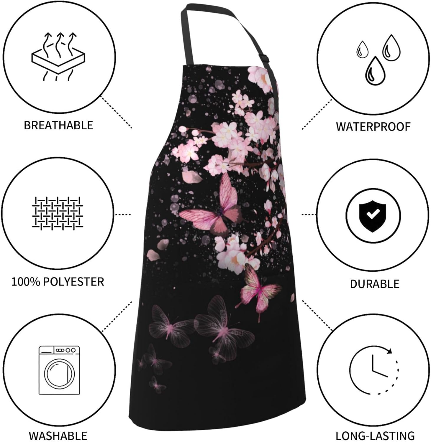 DZGlobal Delantal de animales con bolsillos, delantales de cocina para mascotas, delantales para cocinero, baberos artísticos, delantales para aseo,
