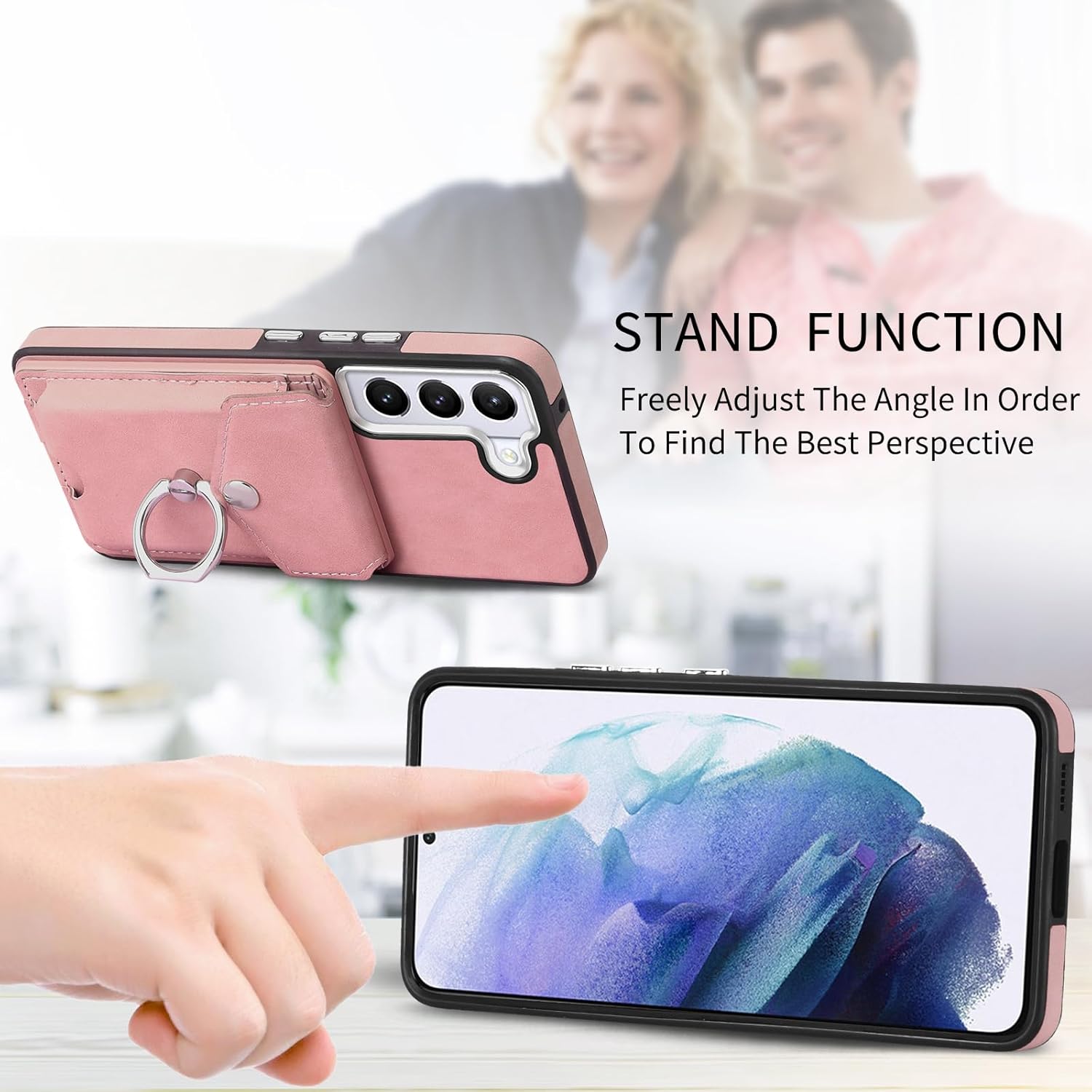 Asuwish Funda tipo cartera compatible con Samsung Galaxy S22 5G y protector de pantalla de vidrio templado, soporte para tarjetas, soporte