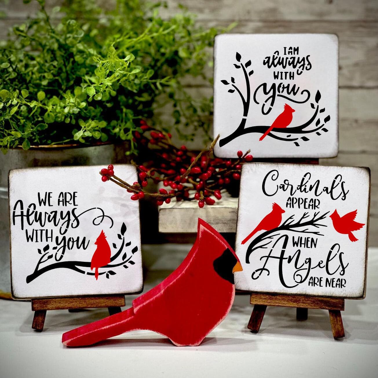 Plantillas navideñas para pintar sobre madera de 6 pulgadas, plantillas conmemorativas de Navidad, plantillas cardenales, plantillas de Navidad en