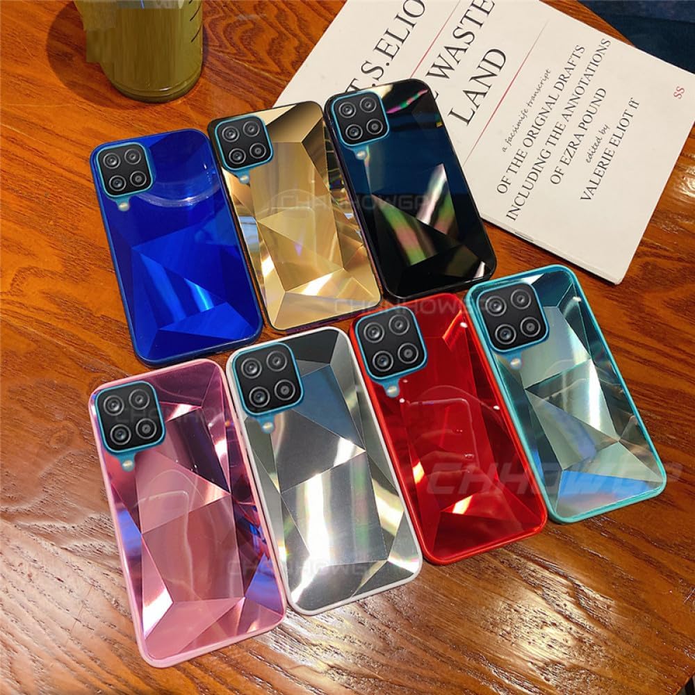 Funda de espejo de diamante con purpurina 3D para Samsung Galaxy A33 A53 A73 A13 A03S A22 A32 A42 A52 A72 A12 S22 Ultra S21 S20 cubierta de TPU