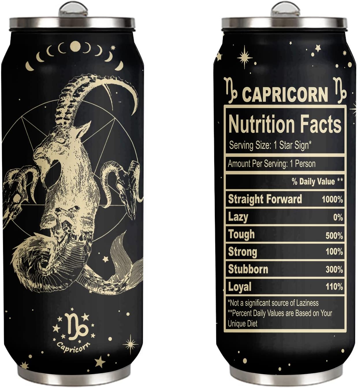 Capricornio – Vaso de constelación del zodiaco para hombre y mujer, vasos de acero inoxidable para fanáticos de la astrología, regalos de