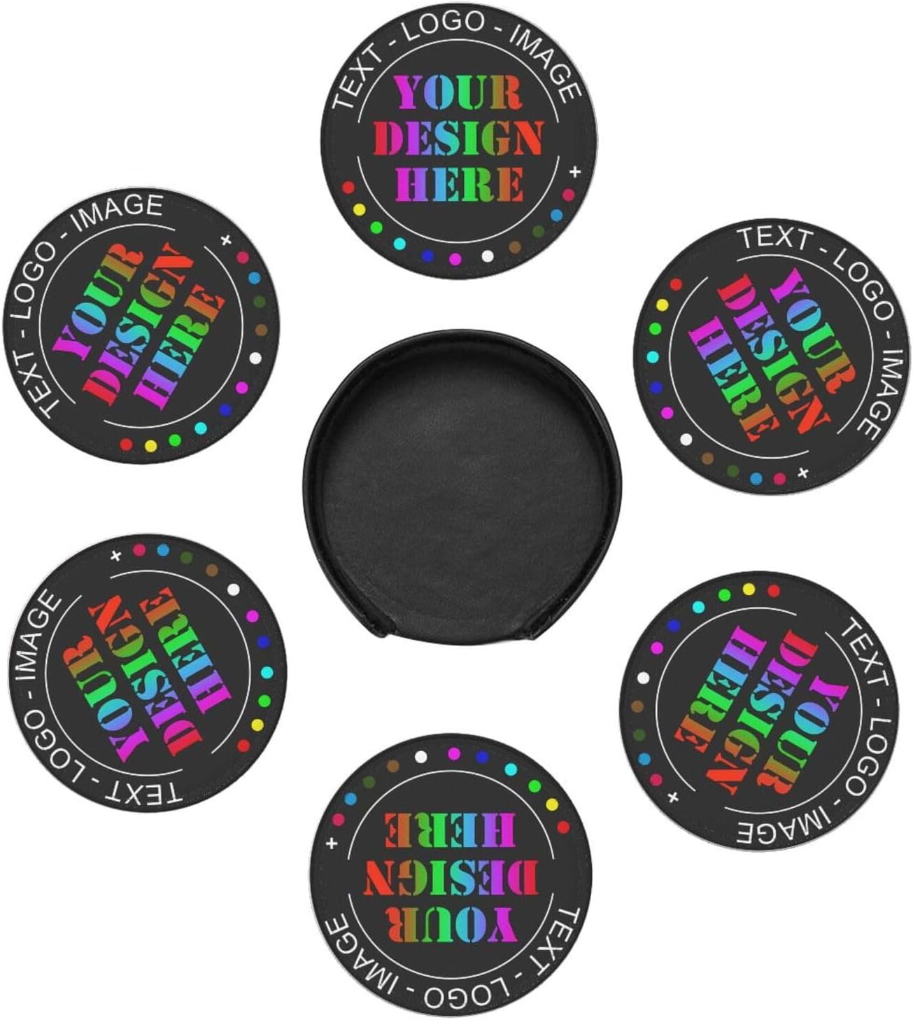Posavasos personalizados, resistentes al calor, antideslizantes, de cuero, para añadir tu foto, texto, logotipo, imagen para auto, taza de café,
