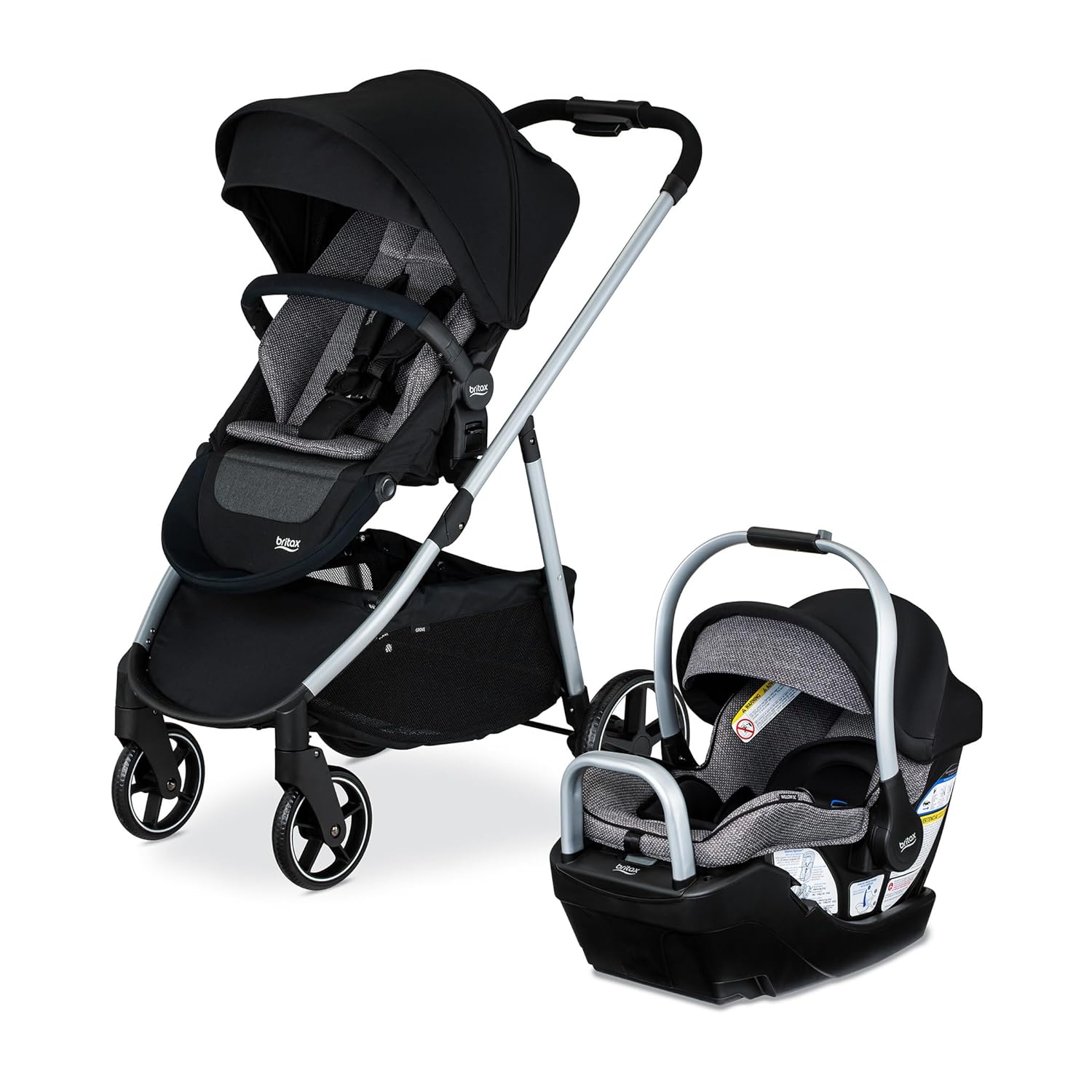 Britax Willow Grove SC – Sistema de viaje para bebé, asiento de automóvil infantil y cochecito combinado con base alpina, tecnología ClickTight,