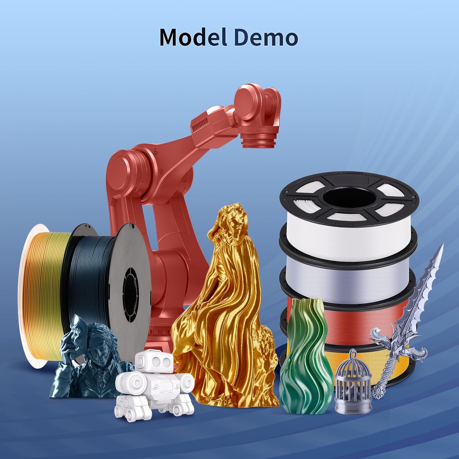 ANYCUBIC Filamento de seda, filamento de ácido poliláctico para impresión 3D brillante sin obstrucciones, 0.069 in, precisión dimensional +- 0.001