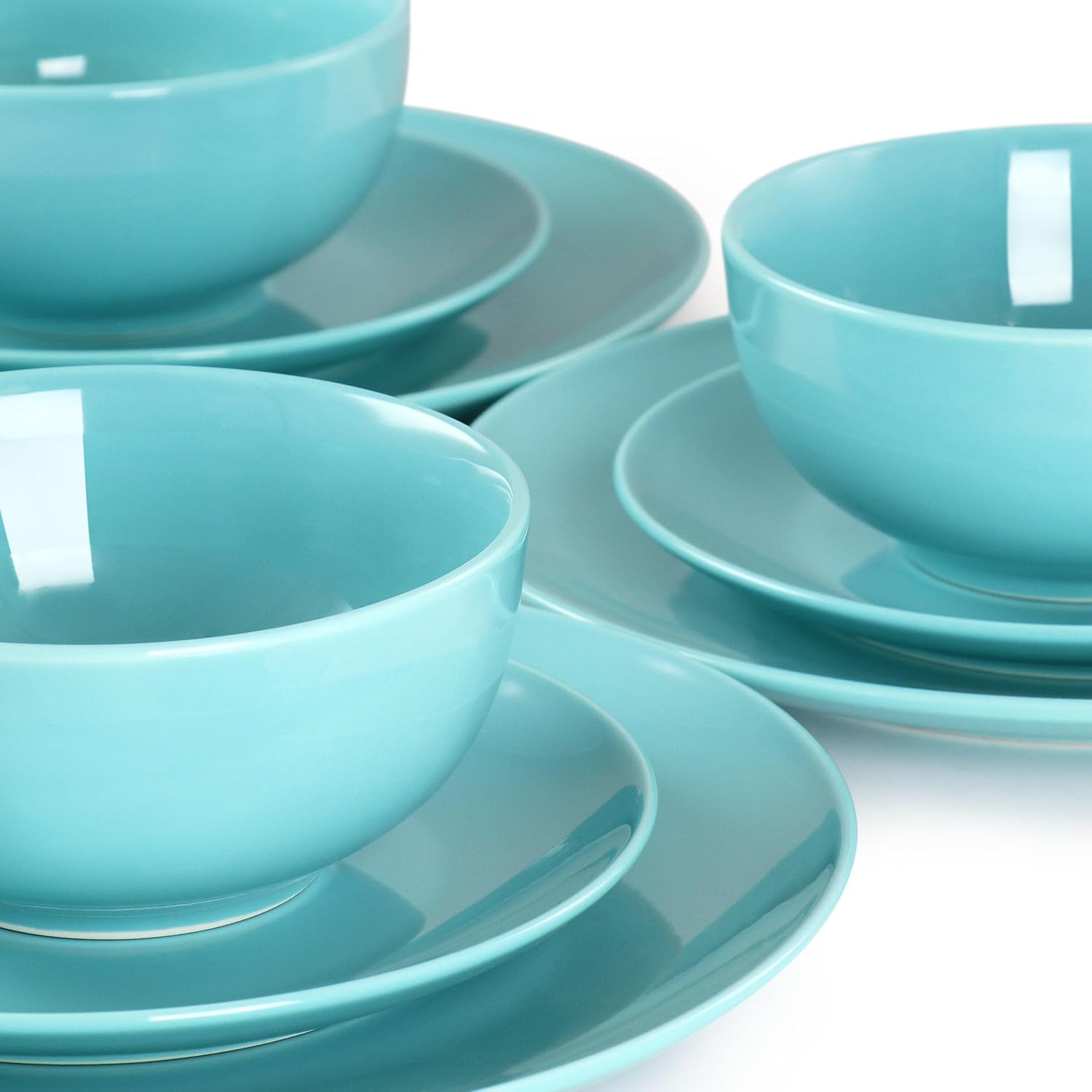 Elama Luna – Juego de vajilla de porcelana (azul), servicio para 6, 18 piezas