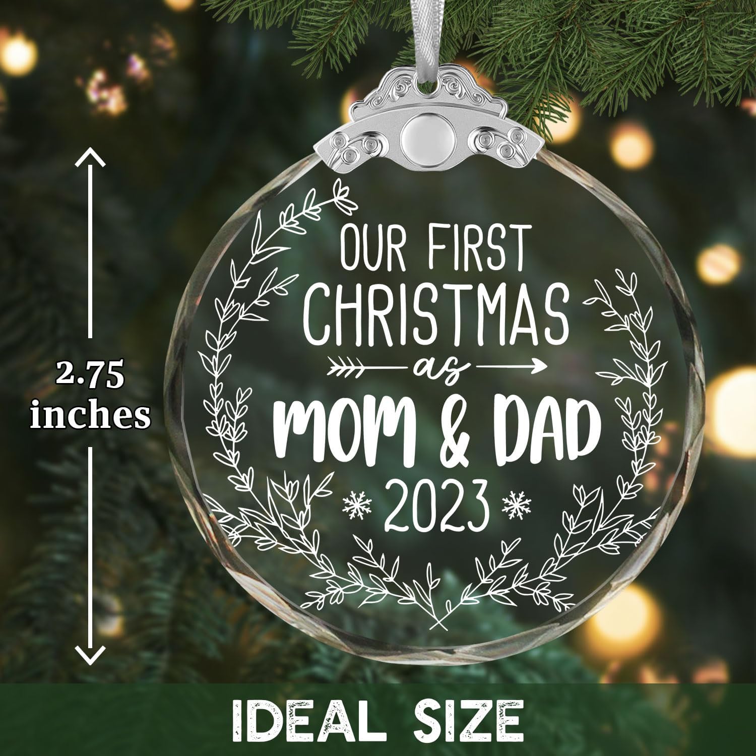 Adornos de Navidad familiares  Adorno de primera Navidad como mamá y papá  Regalos para mamá y papá por primera vez 2023  Adorno de primera Navidad